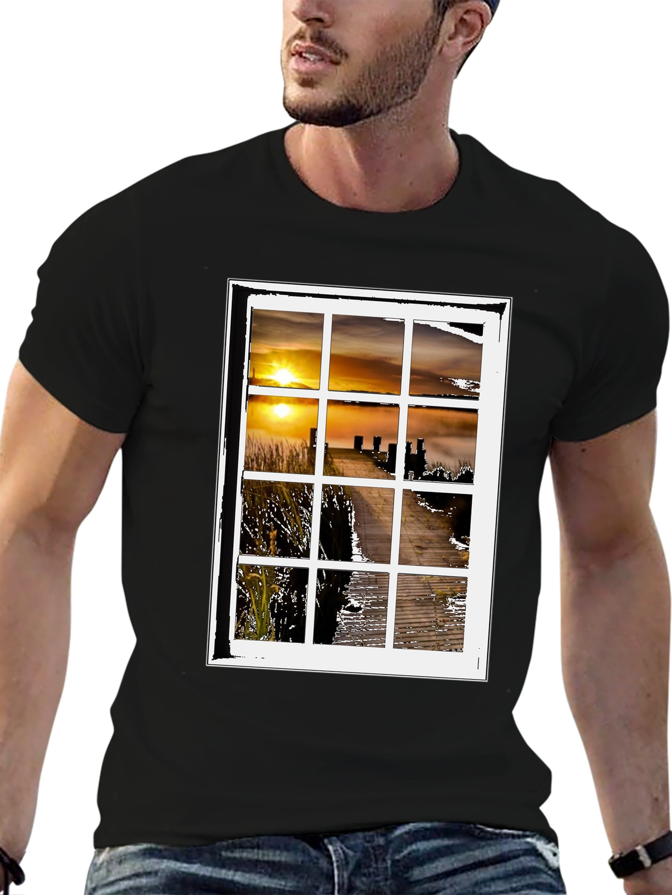 Sunset Window Graphic Tee - Unique Design