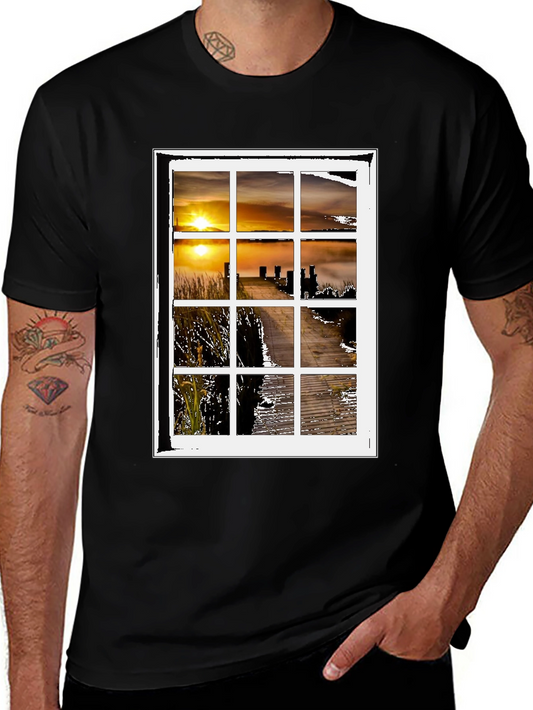 Sunset Window Graphic Tee - Unique Design