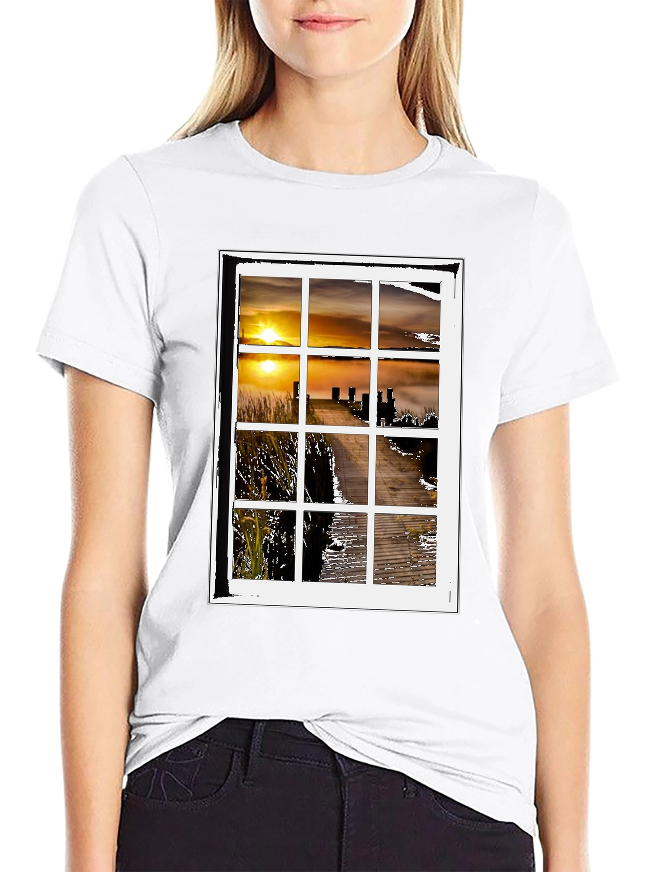 Sunset Window Graphic Tee - Unique Design
