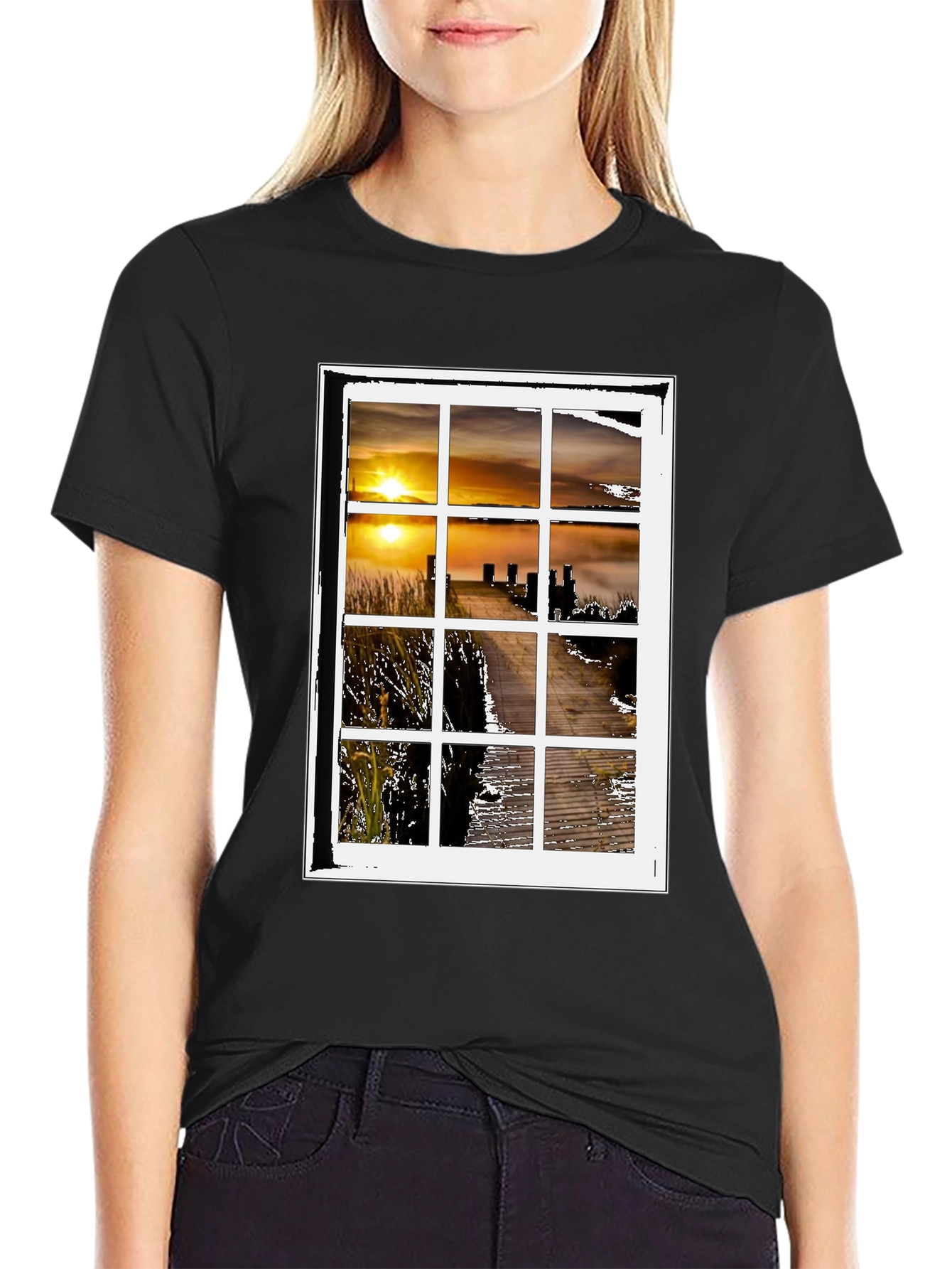 Sunset Window Graphic Tee - Unique Design