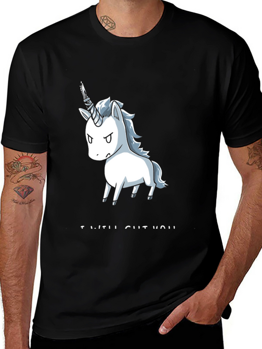Sarcastic Unicorn T-Shirt - I Will Cut You Funny Graphic Tee