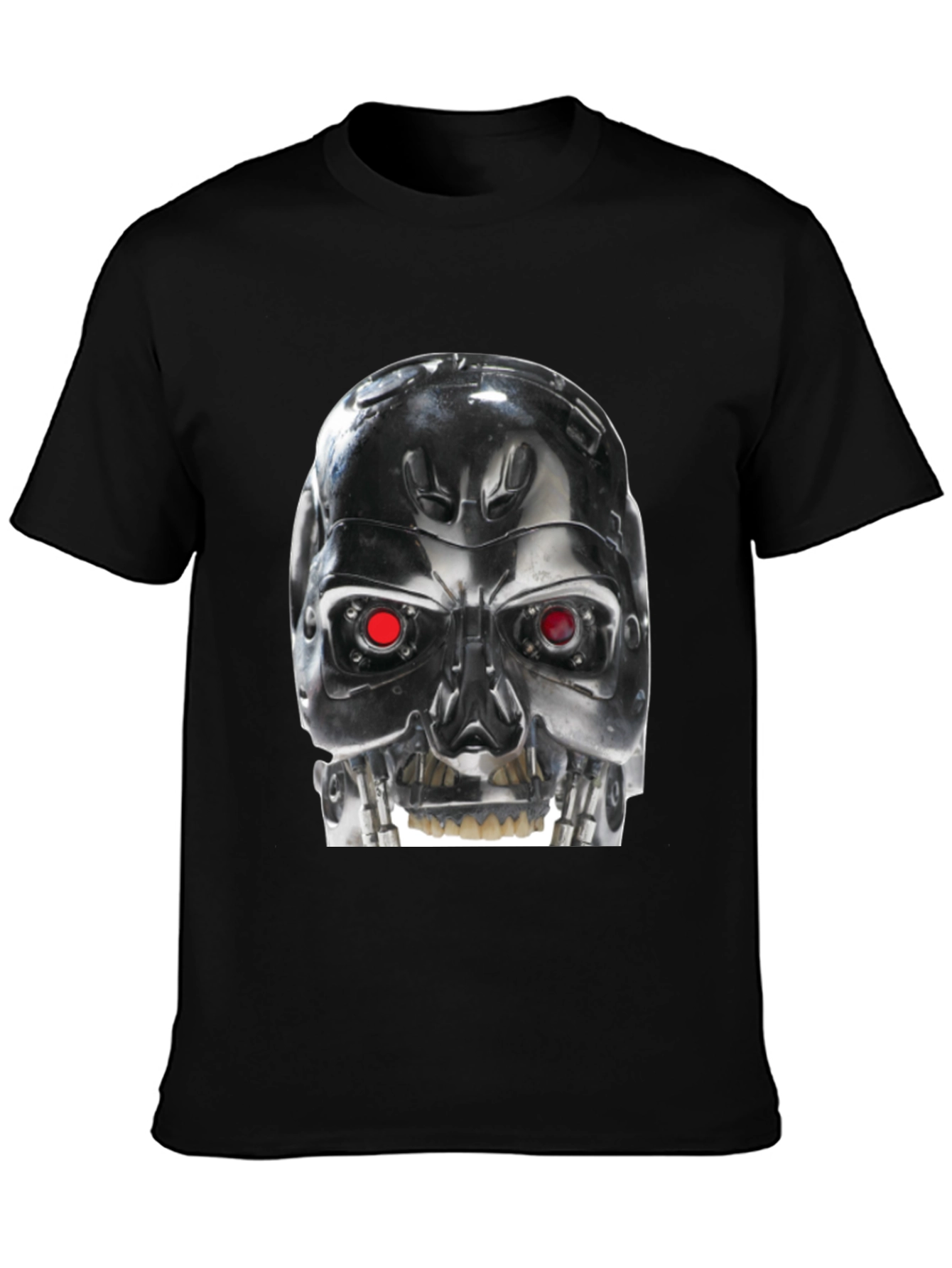 Terminator Robot Head Graphic Black T-Shirt