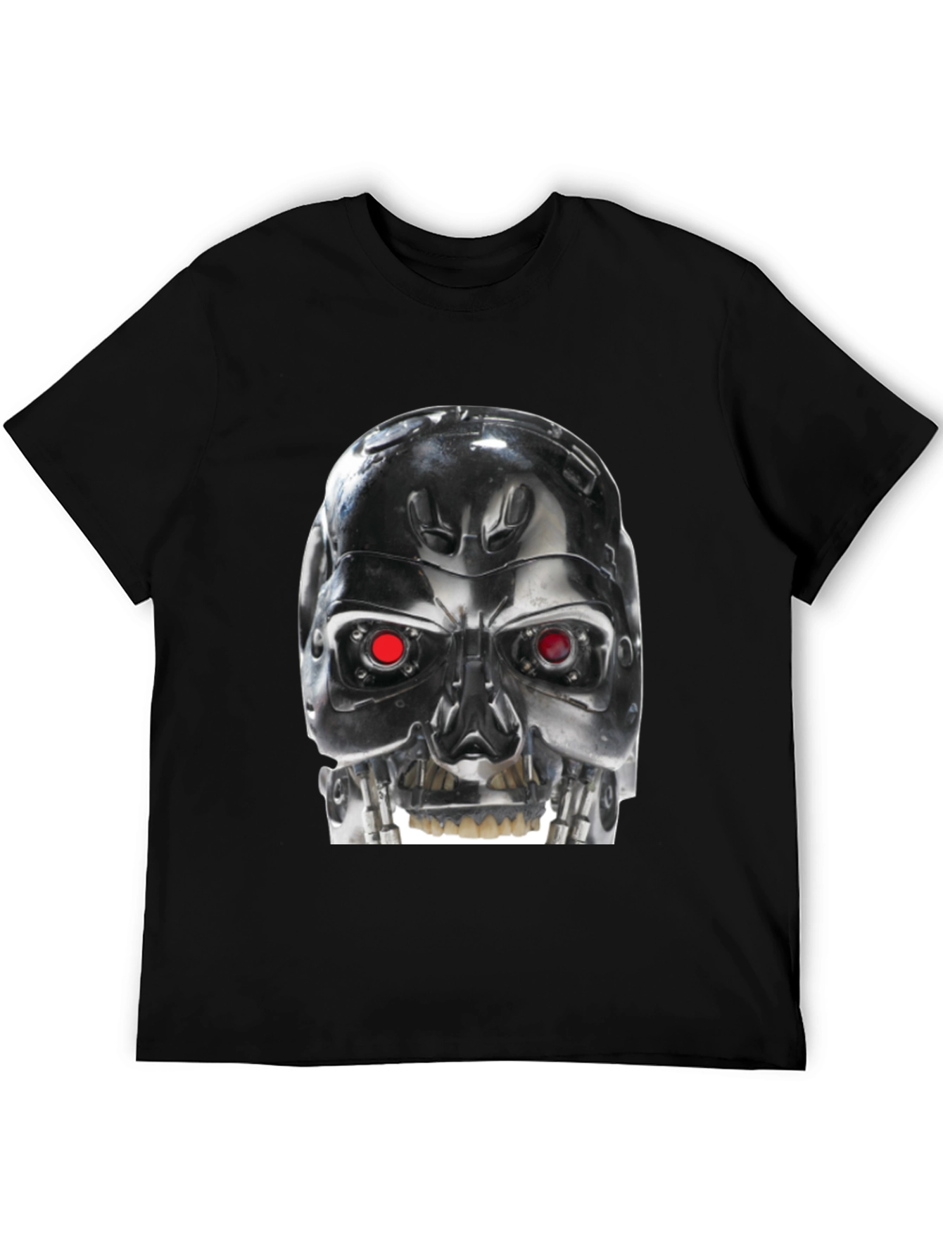 Terminator Robot Head Graphic Black T-Shirt