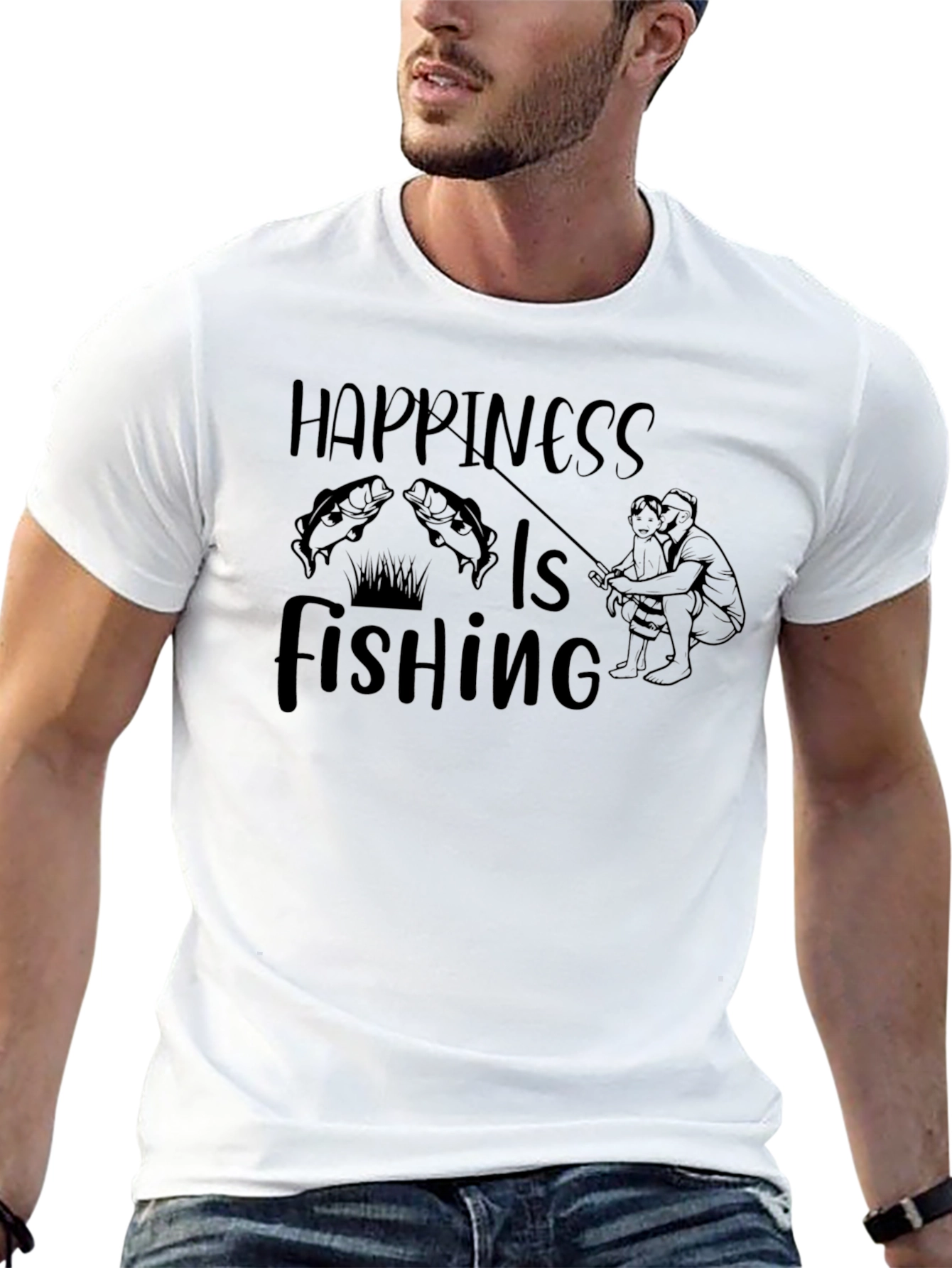 Happiness is Fishing Graphic Tee