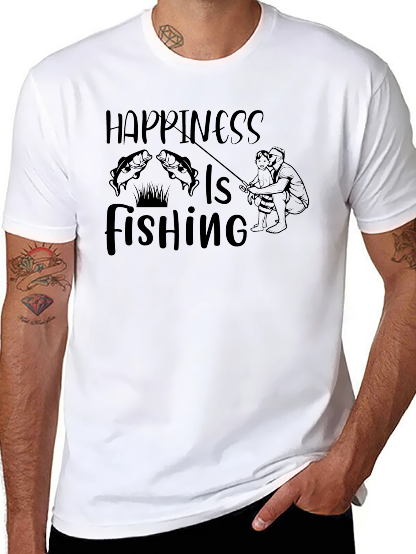Happiness is Fishing Graphic Tee