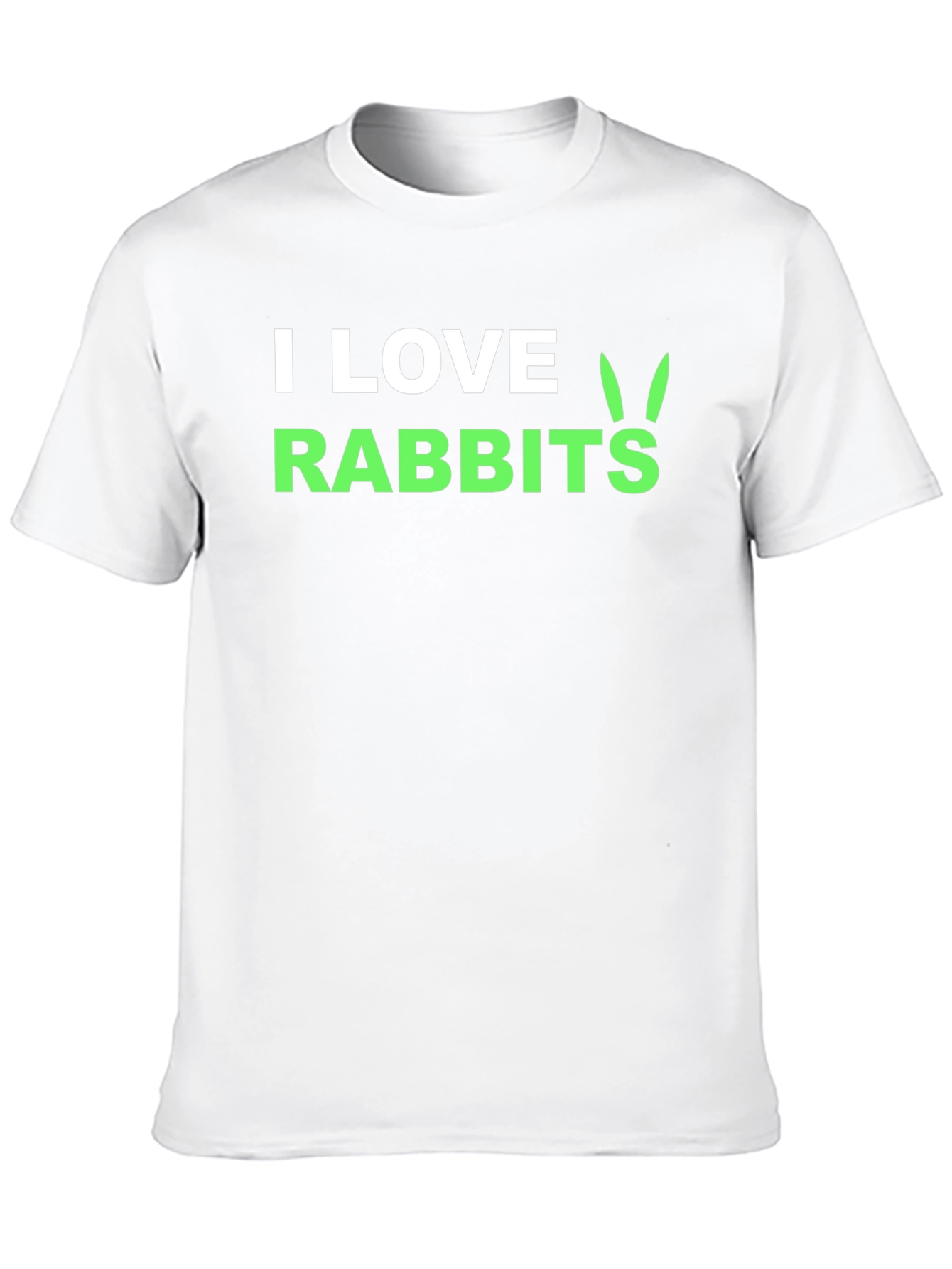 I Love Rabbits Graphic Tee -  Black Cotton T-Shirt