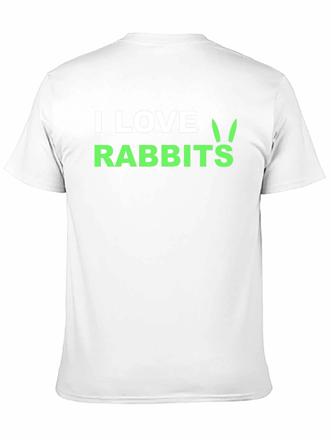 I Love Rabbits Graphic Tee -  Black Cotton T-Shirt