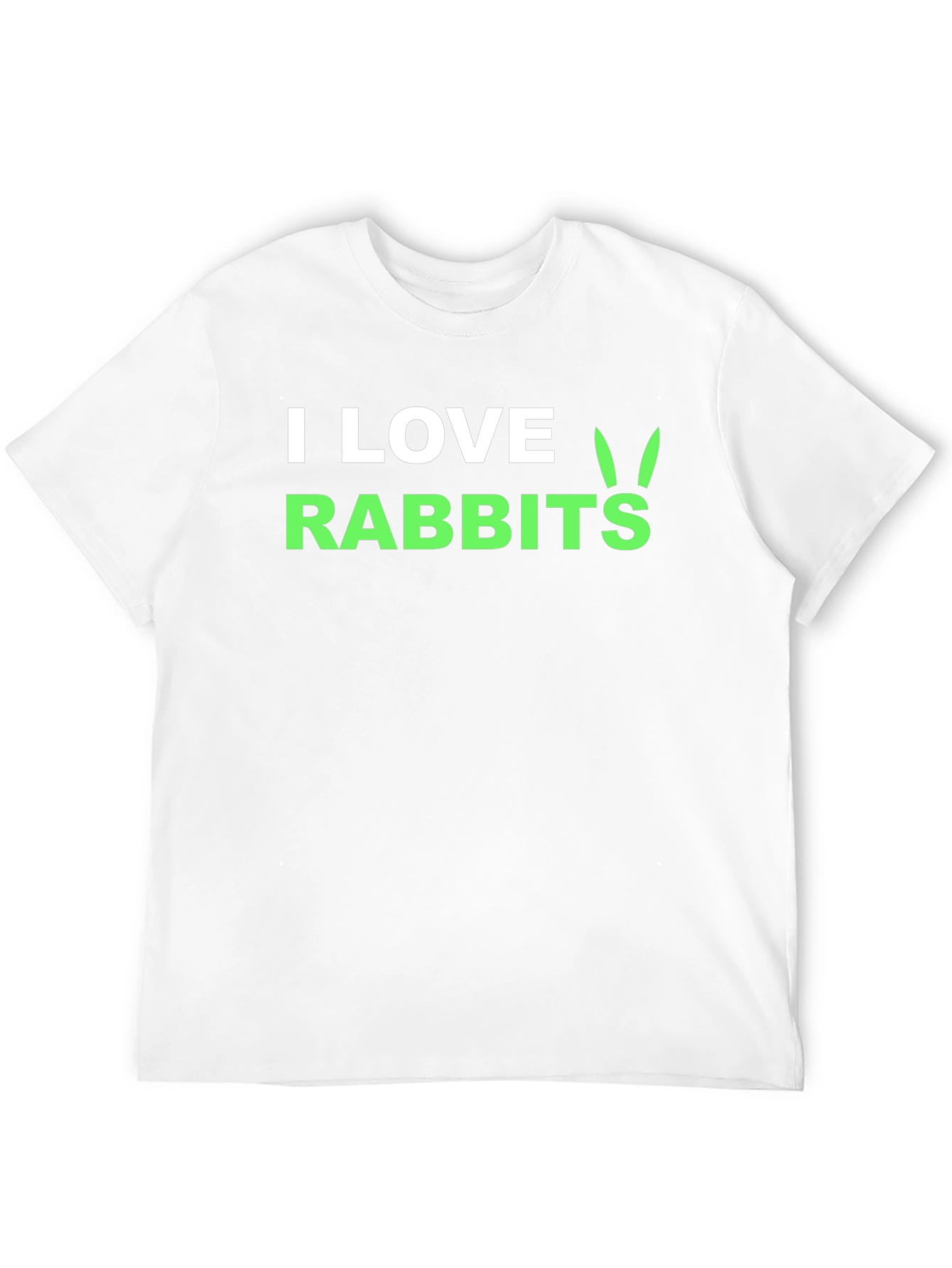 I Love Rabbits Graphic Tee -  Black Cotton T-Shirt