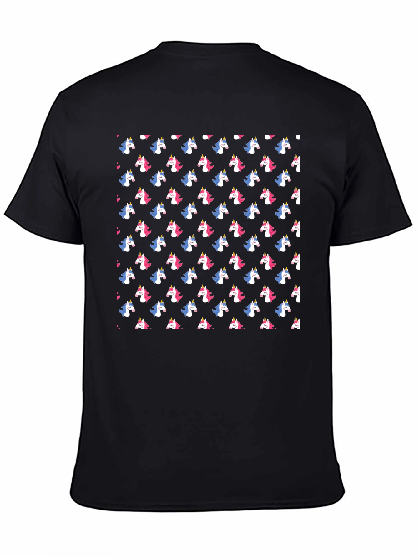 Unicorn Print Black T-Shirt