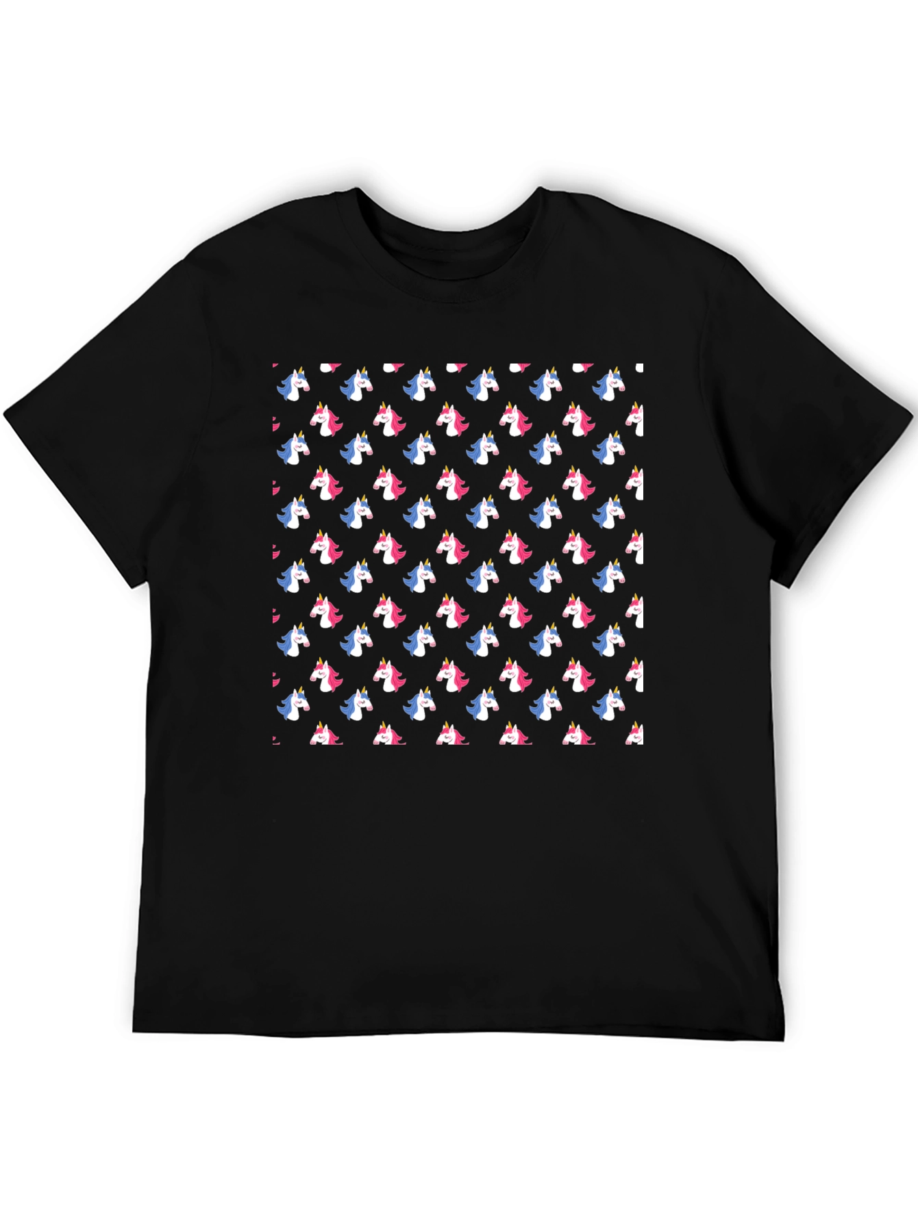Unicorn Print Black T-Shirt