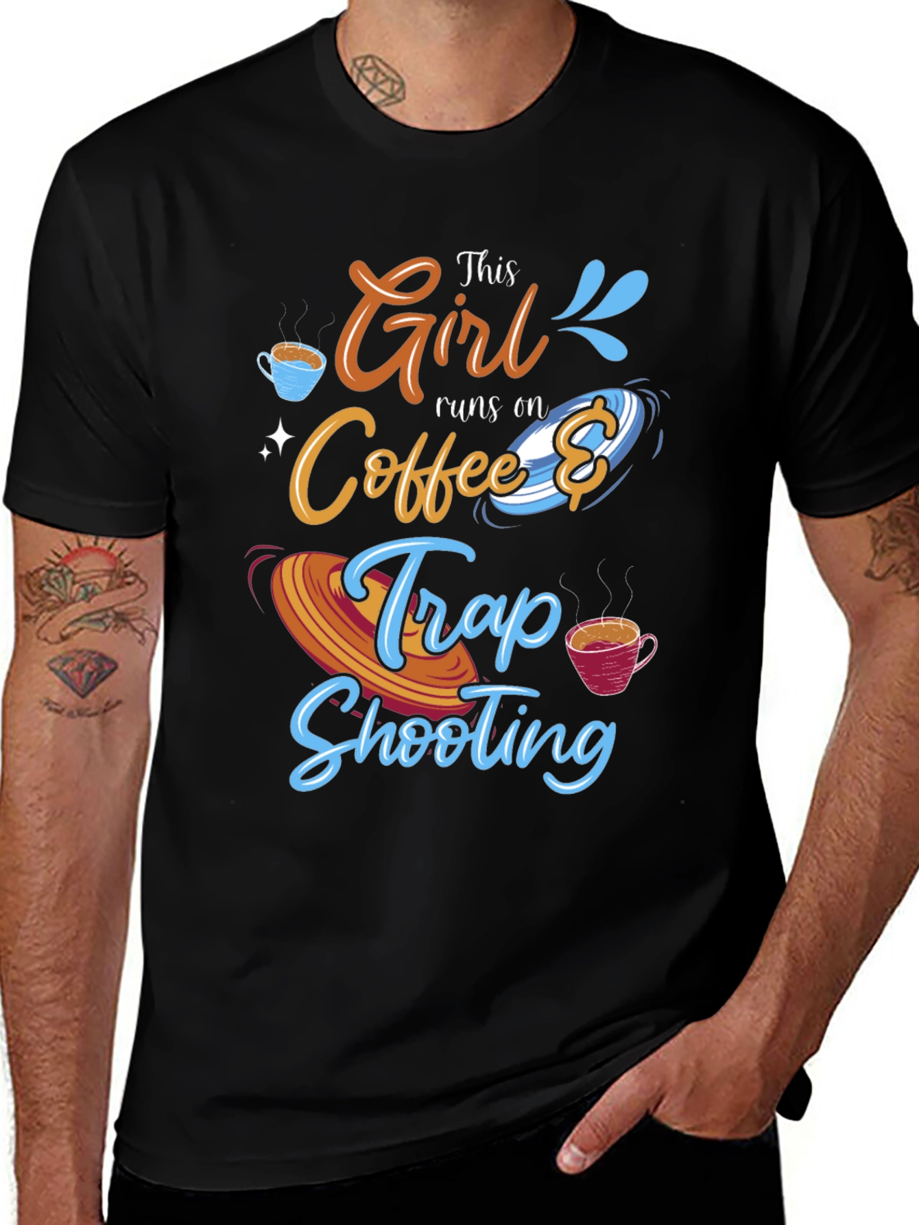 This Girl Runs on Coffee and Trap Shooting T-Shirt