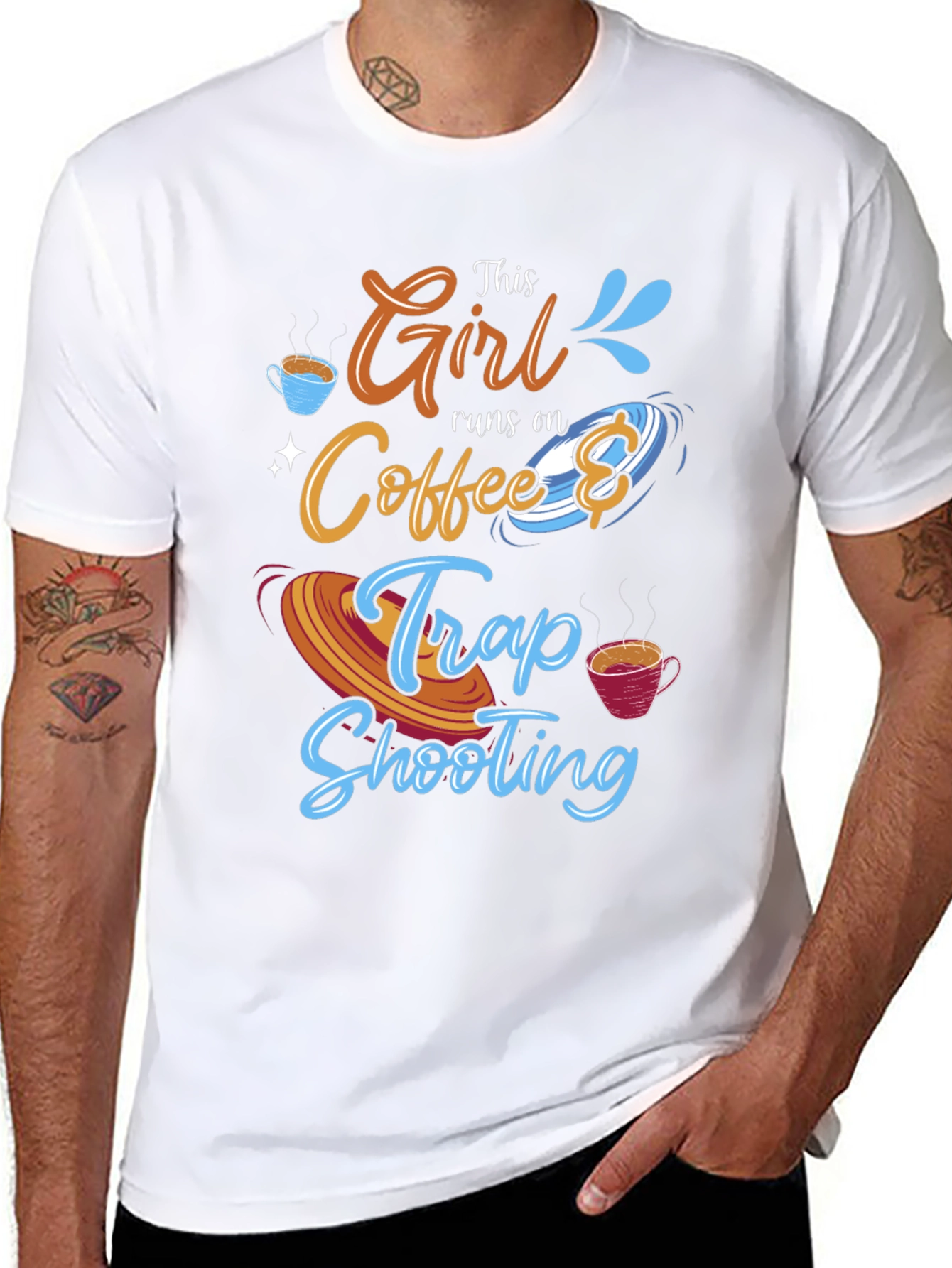 This Girl Runs on Coffee and Trap Shooting T-Shirt