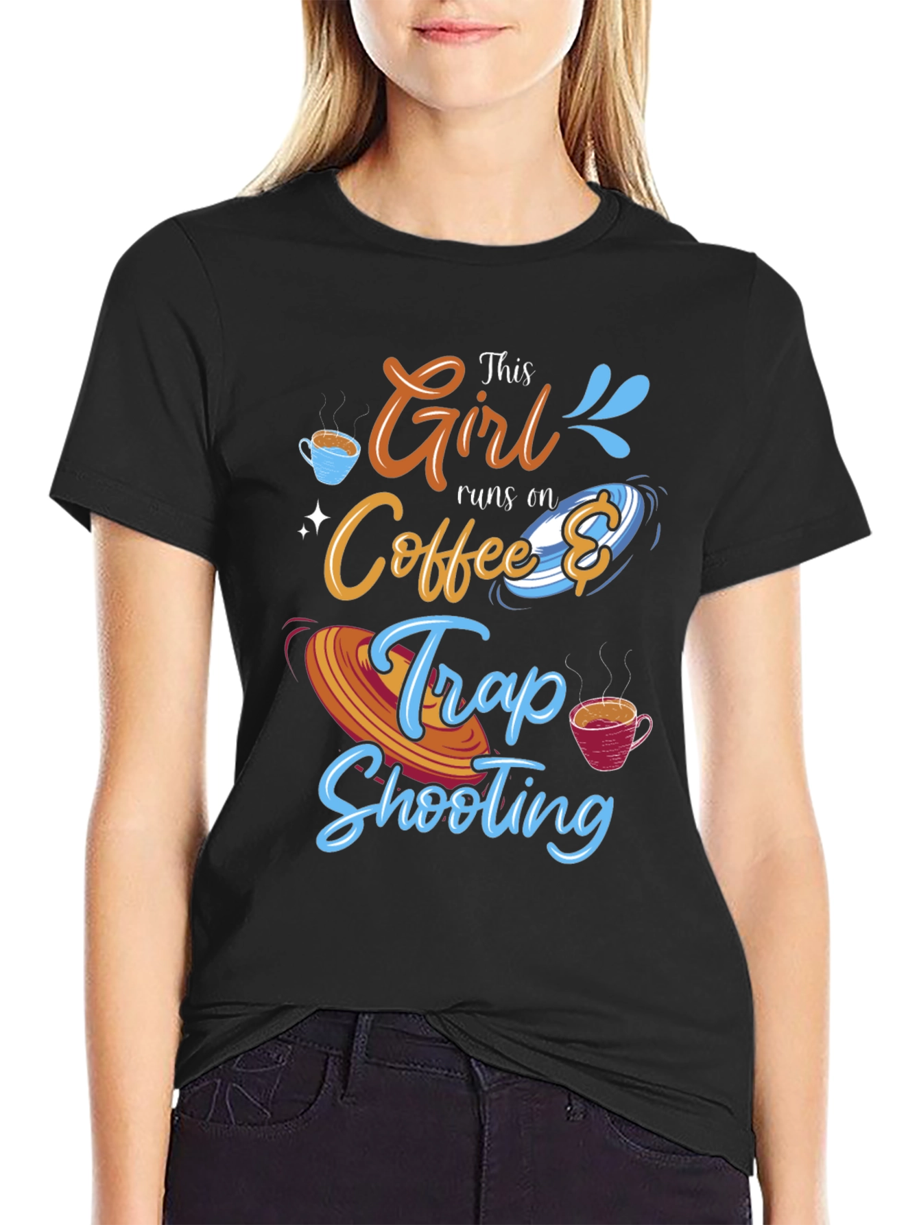 This Girl Runs on Coffee and Trap Shooting T-Shirt