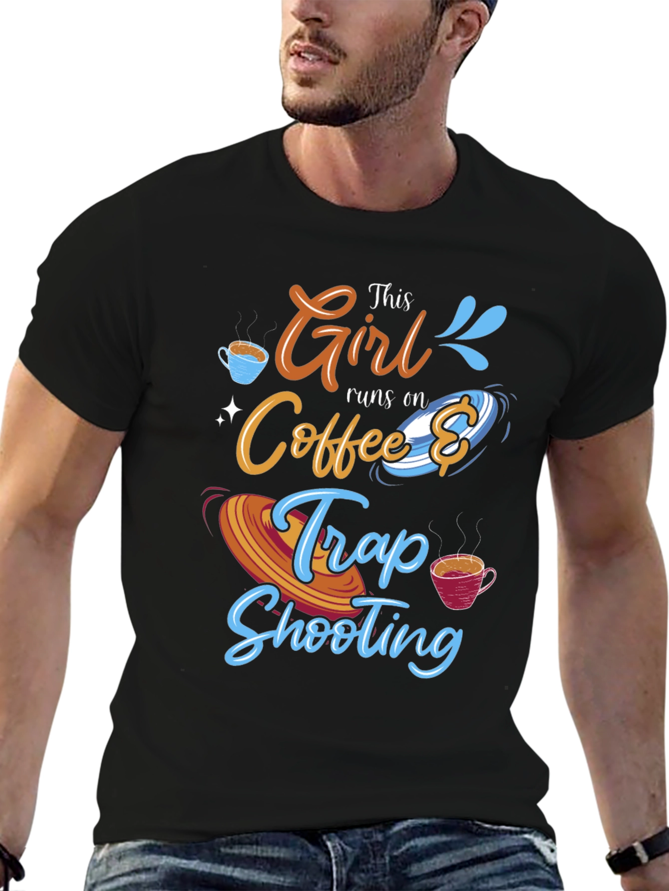 This Girl Runs on Coffee and Trap Shooting T-Shirt
