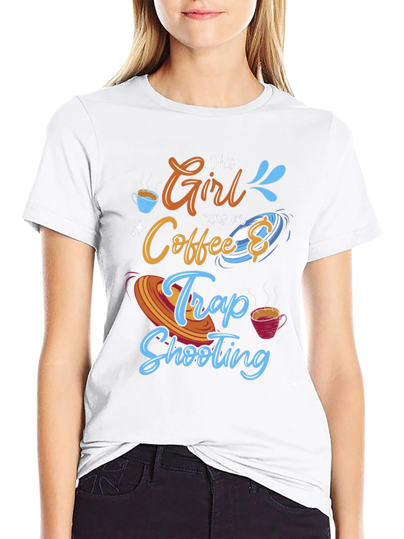 This Girl Runs on Coffee and Trap Shooting T-Shirt