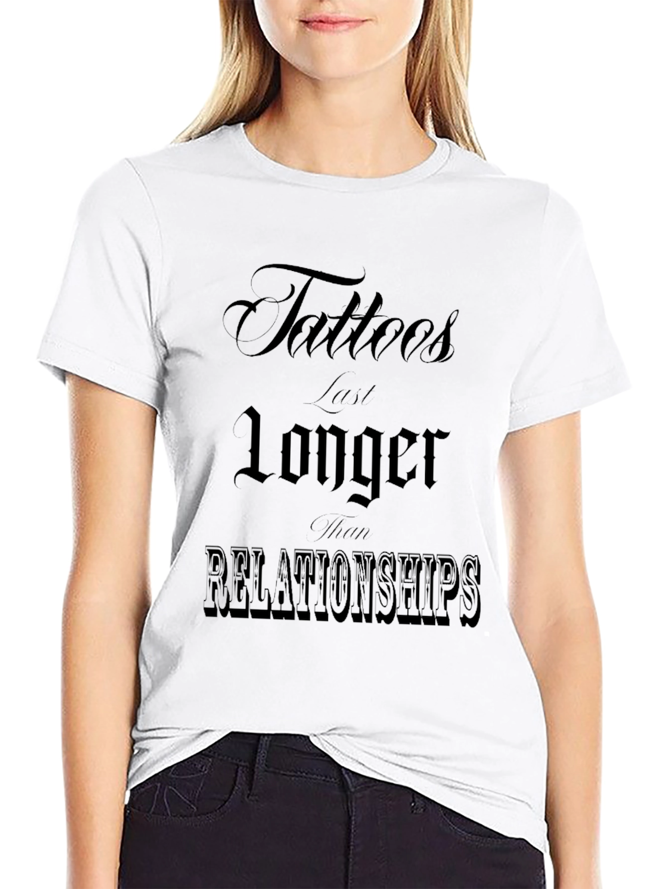 Tattoos Last Longer Graphic Tee - Black