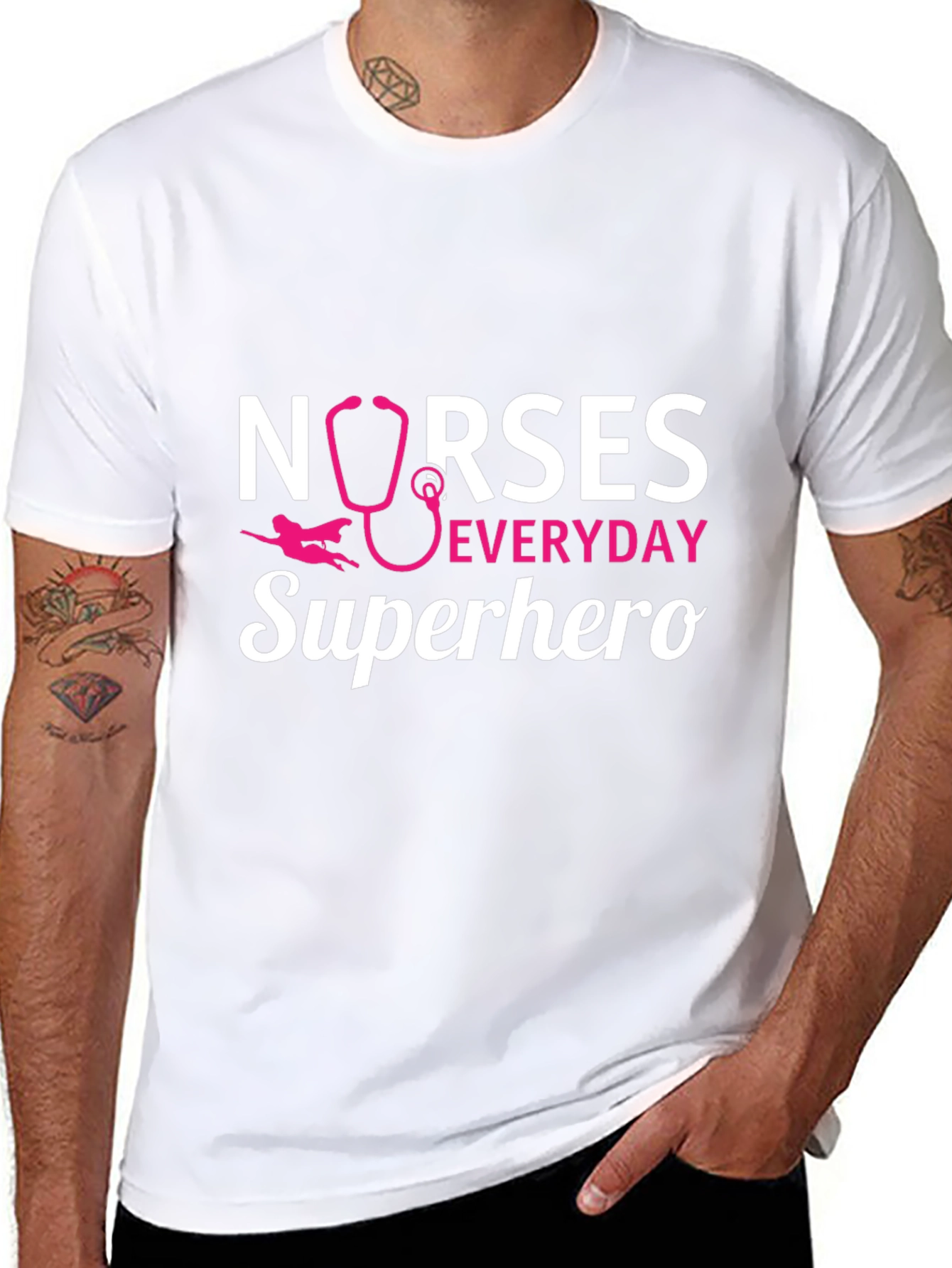 Nurses Everyday Superhero T-Shirt - Black