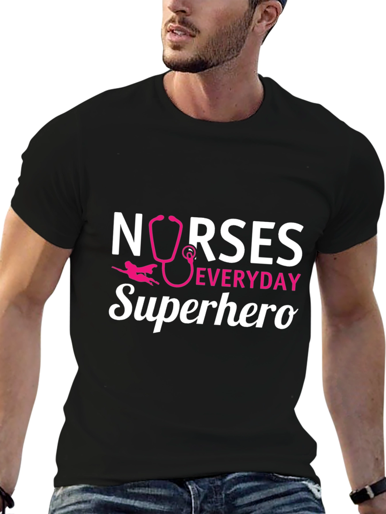 Nurses Everyday Superhero T-Shirt - Black
