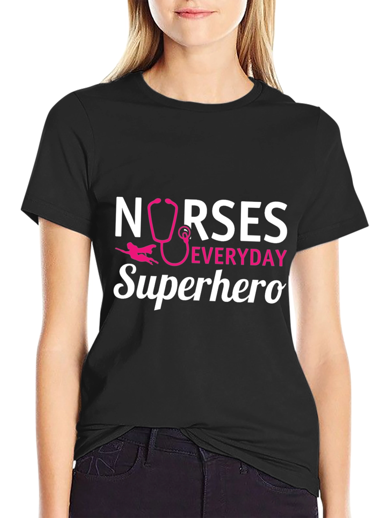 Nurses Everyday Superhero T-Shirt - Black