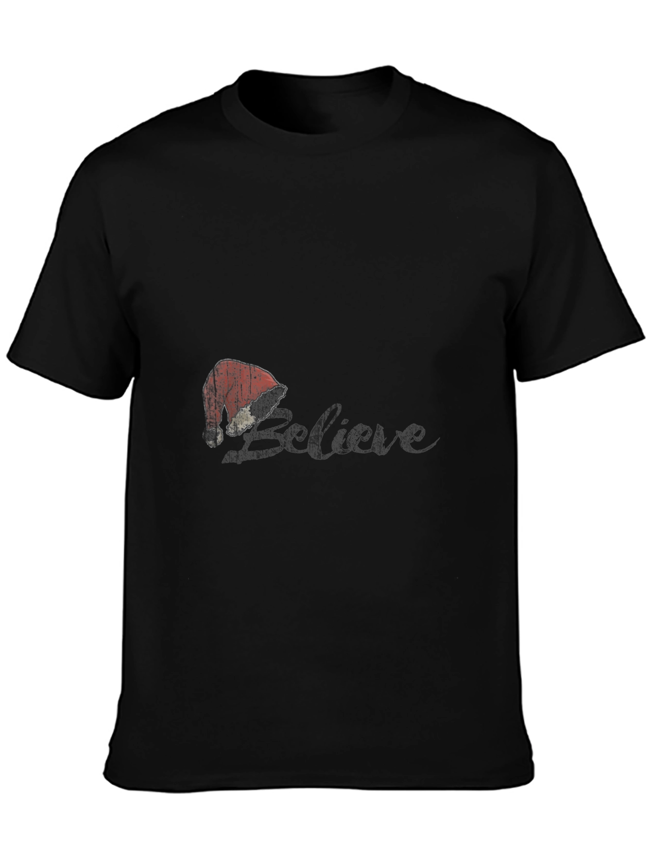 Believe Santa Hat Graphic T-Shirt
