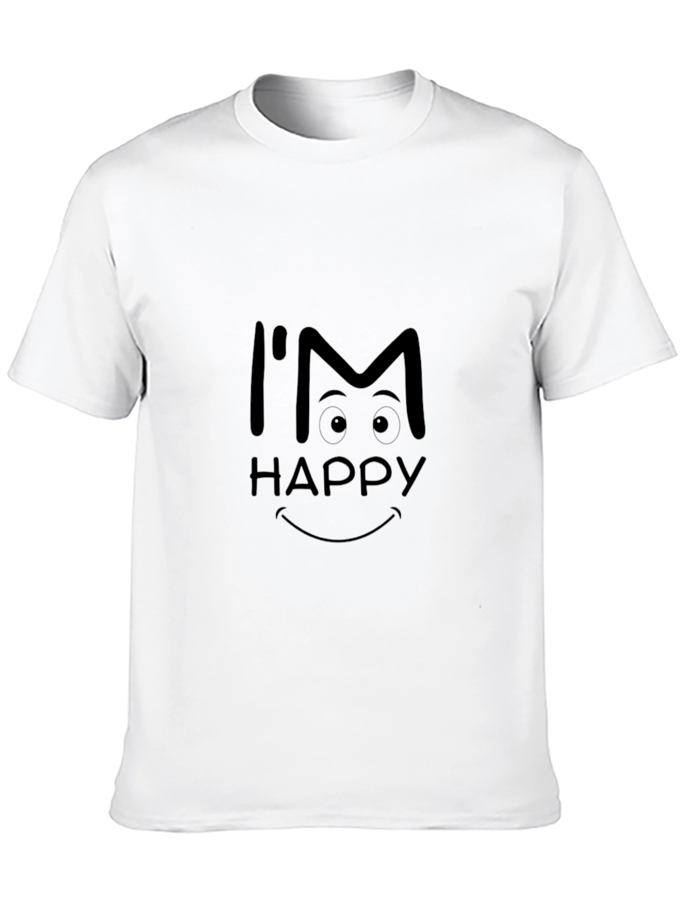 Im Happy Graphic Tee - Black Casual T-Shirt