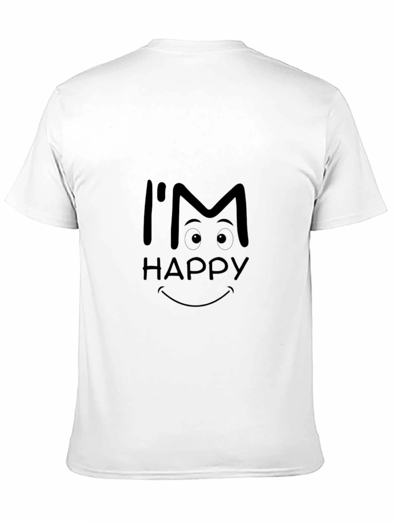 Im Happy Graphic Tee - Black Casual T-Shirt