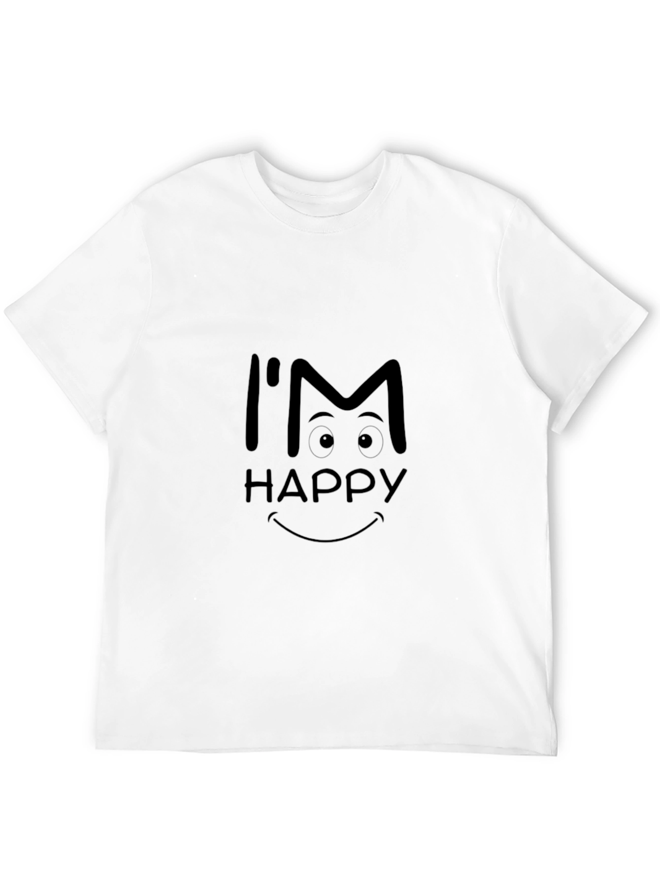 Im Happy Graphic Tee - Black Casual T-Shirt