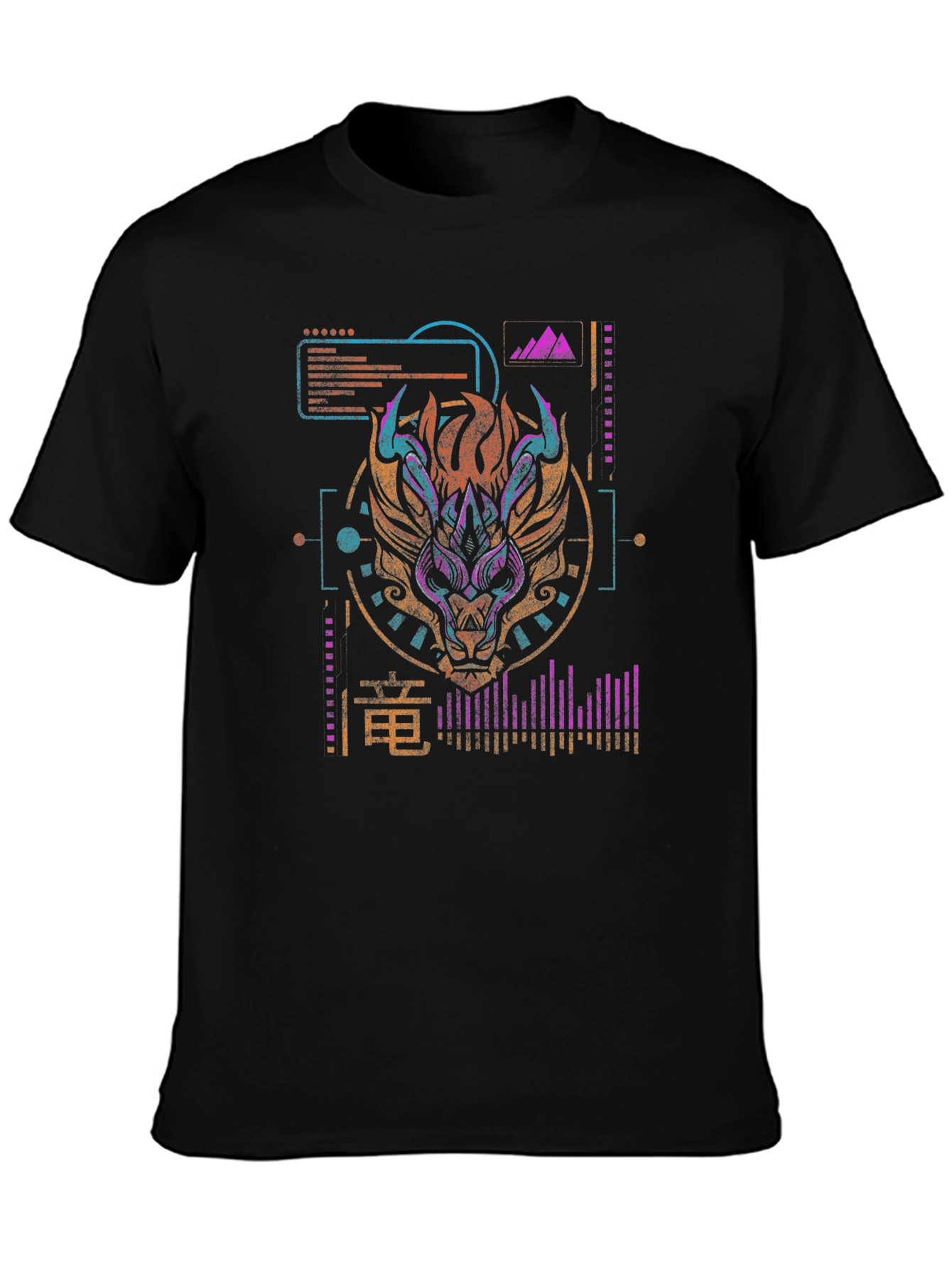 Cyberpunk Dragon Graphic Tee - Modern Style