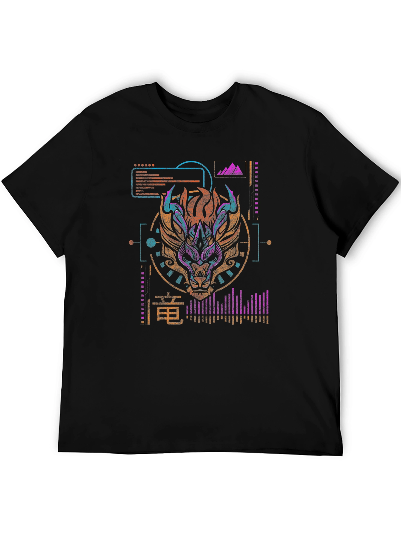 Cyberpunk Dragon Graphic Tee - Modern Style