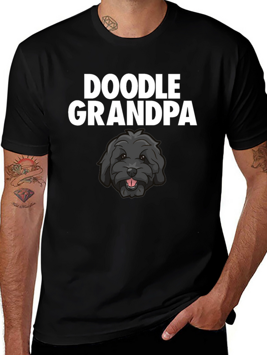 Doodle Grandpa T-Shirt - Black Dog Lover Tee
