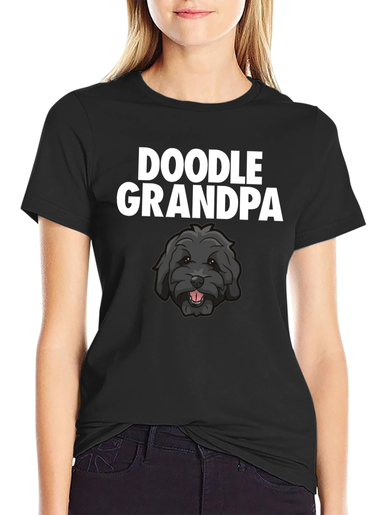 Doodle Grandpa T-Shirt - Black Dog Lover Tee