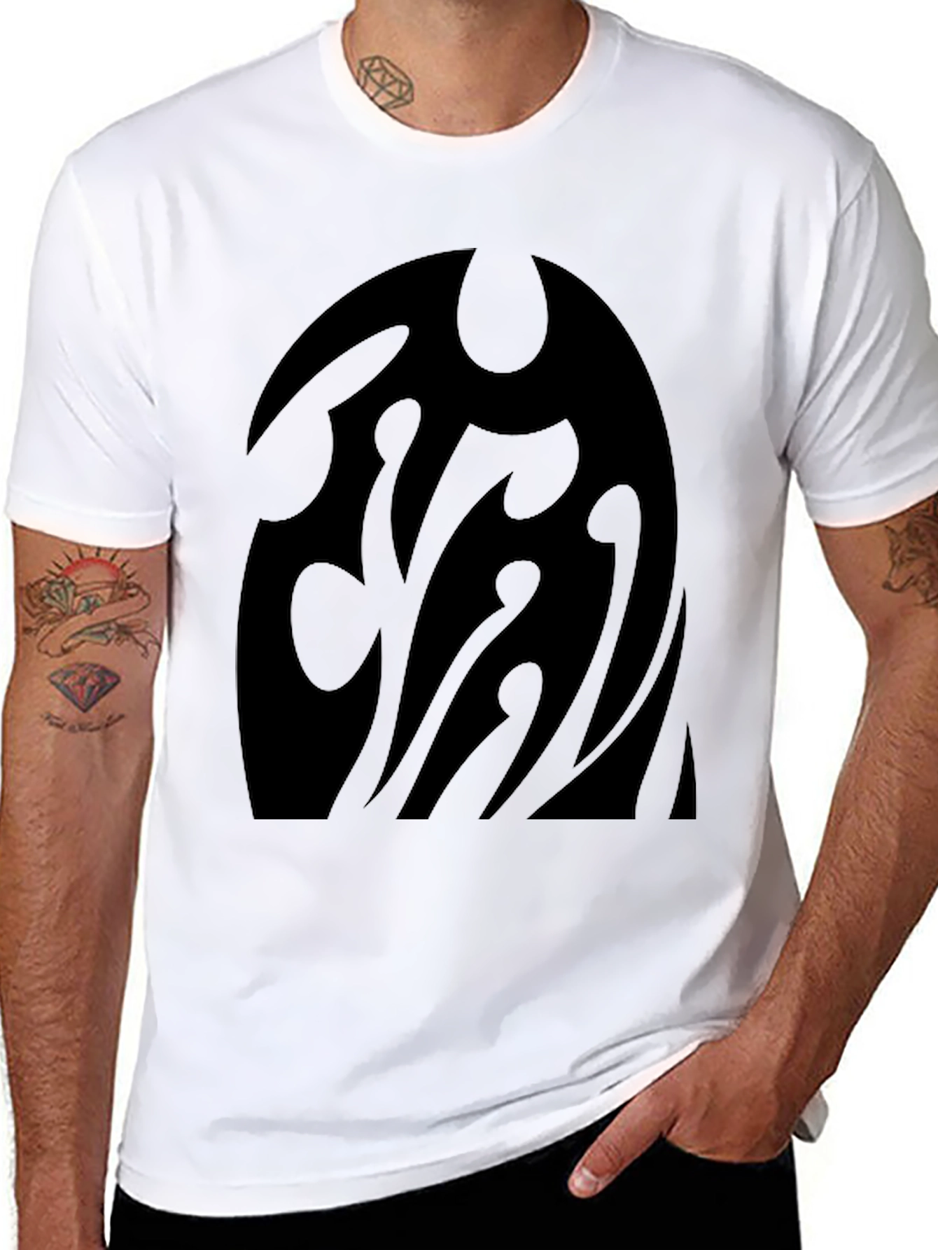 Black Graphic Tee - Abstract Dark Design T-Shirt