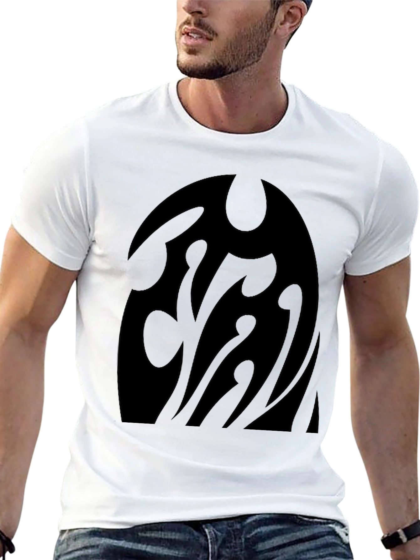 Black Graphic Tee - Abstract Dark Design T-Shirt