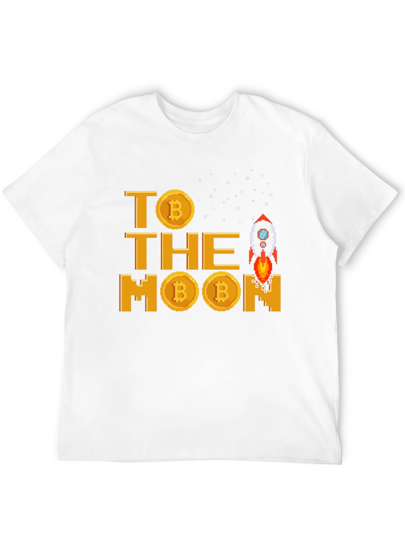 Bitcoin Crypto Rocket to the Moon Black T-Shirt
