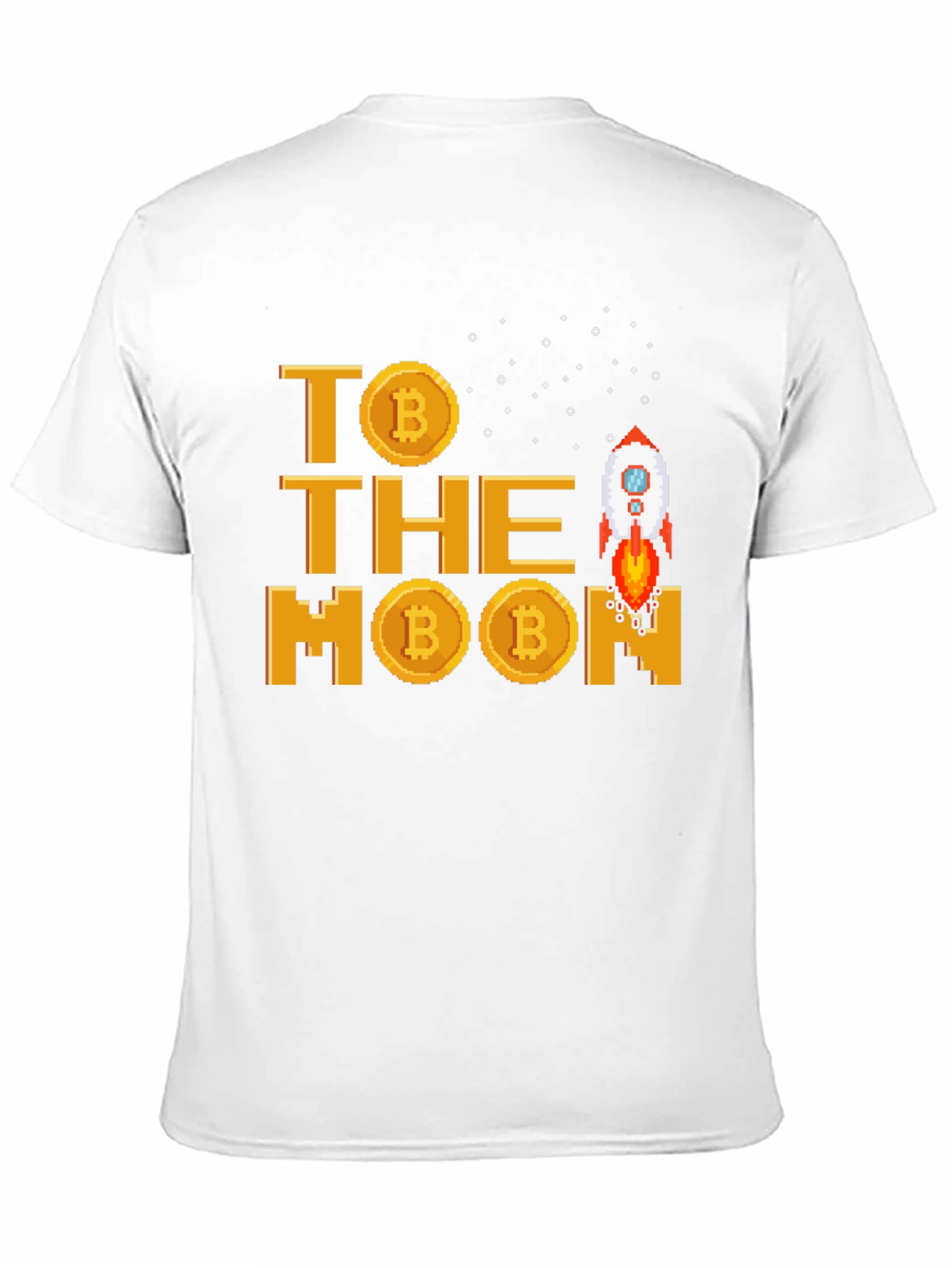 Bitcoin Crypto Rocket to the Moon Black T-Shirt