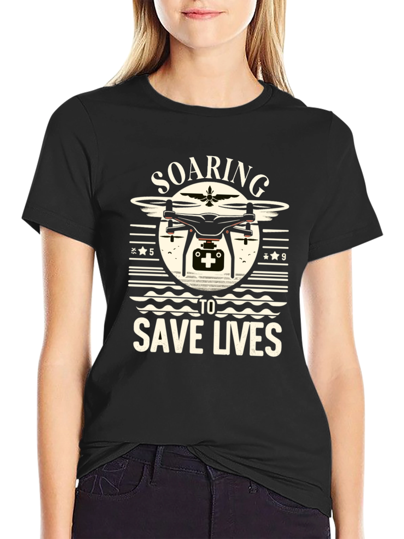 Soaring To Save Lives Drone Graphic T-Shirt