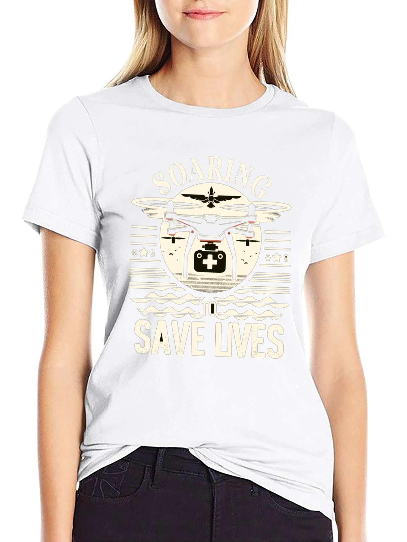 Soaring To Save Lives Drone Graphic T-Shirt