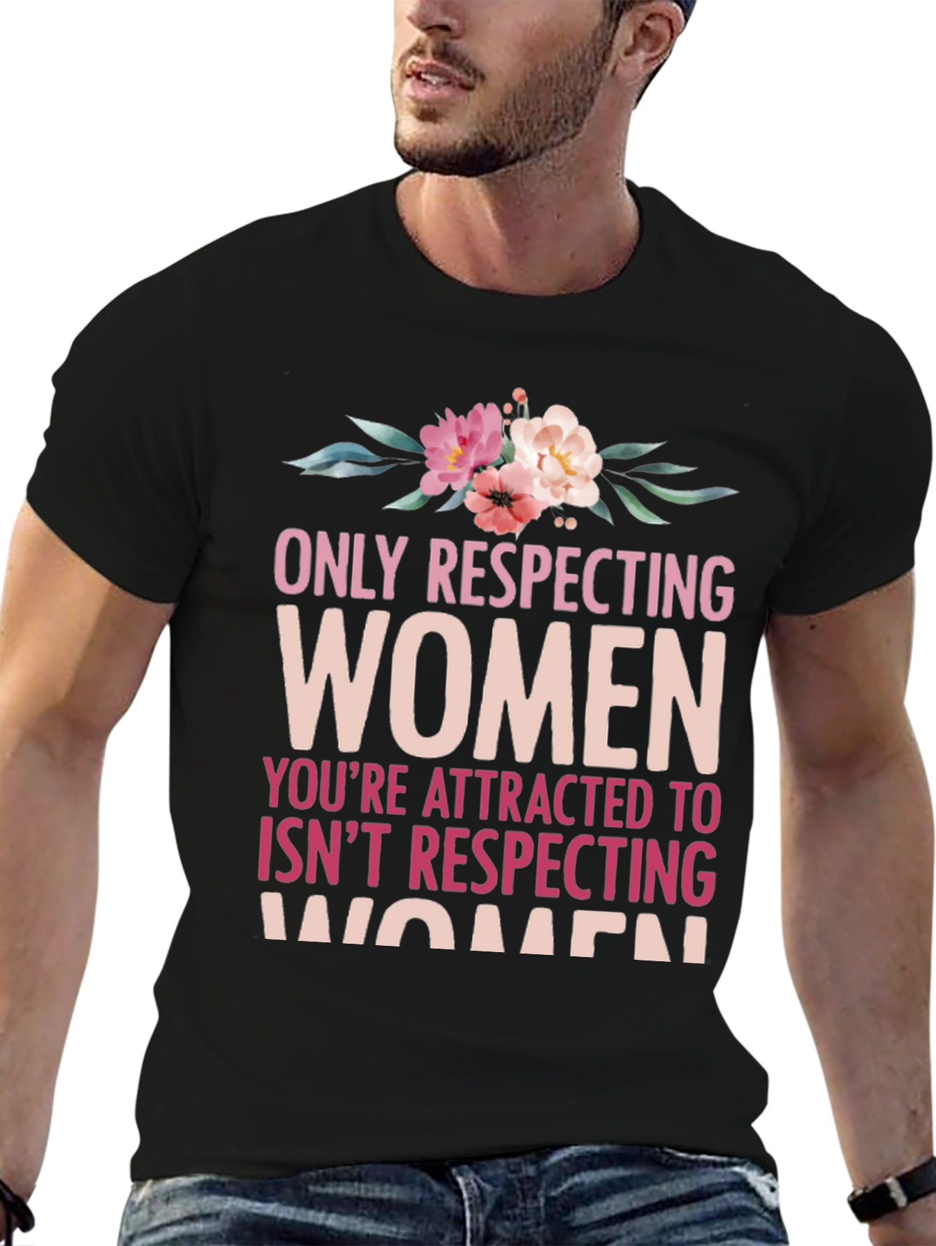 Respect Women Graphic Tee - Floral Design
