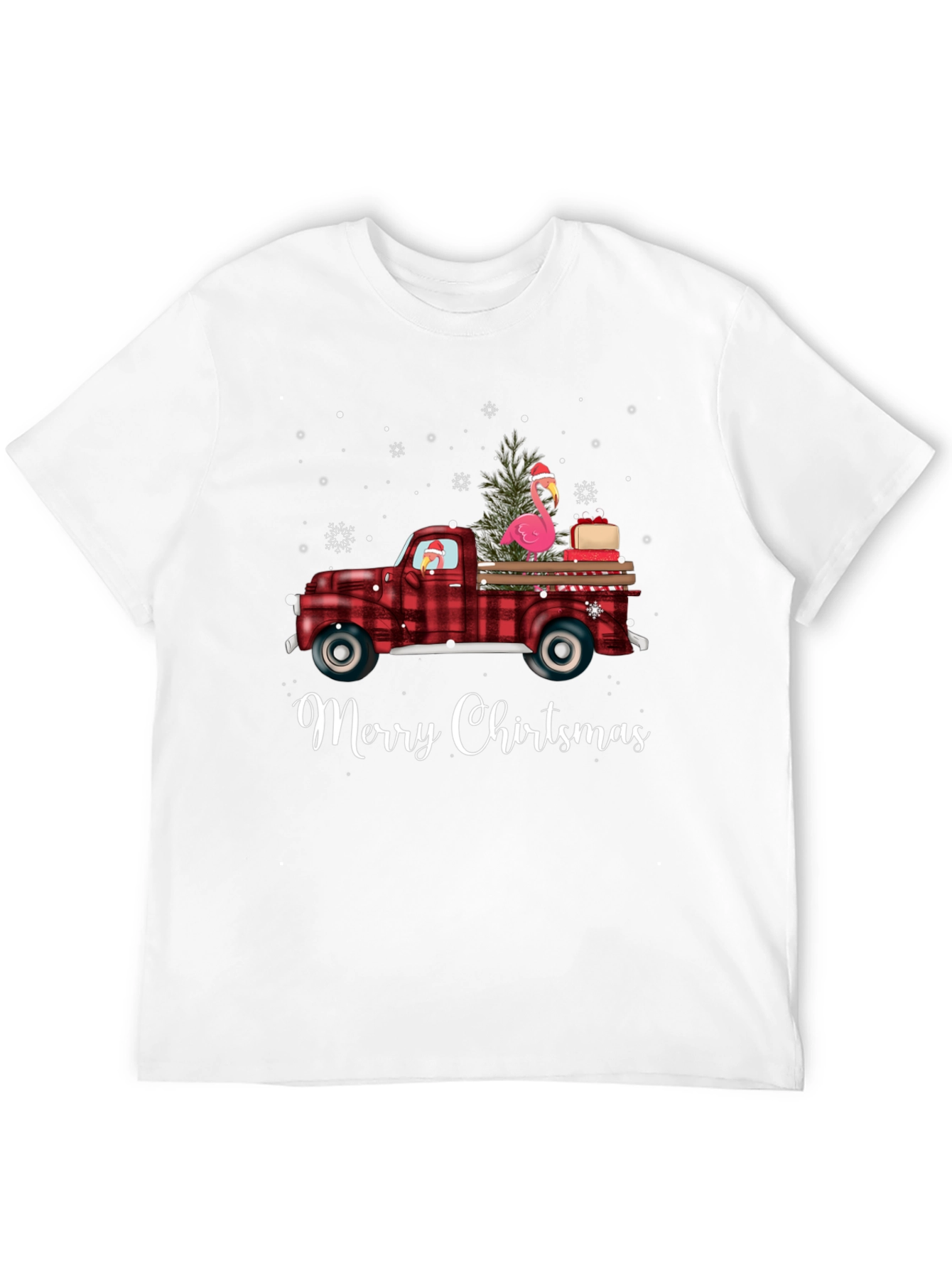 Merry Chirtsmas Flamingo Truck Tee