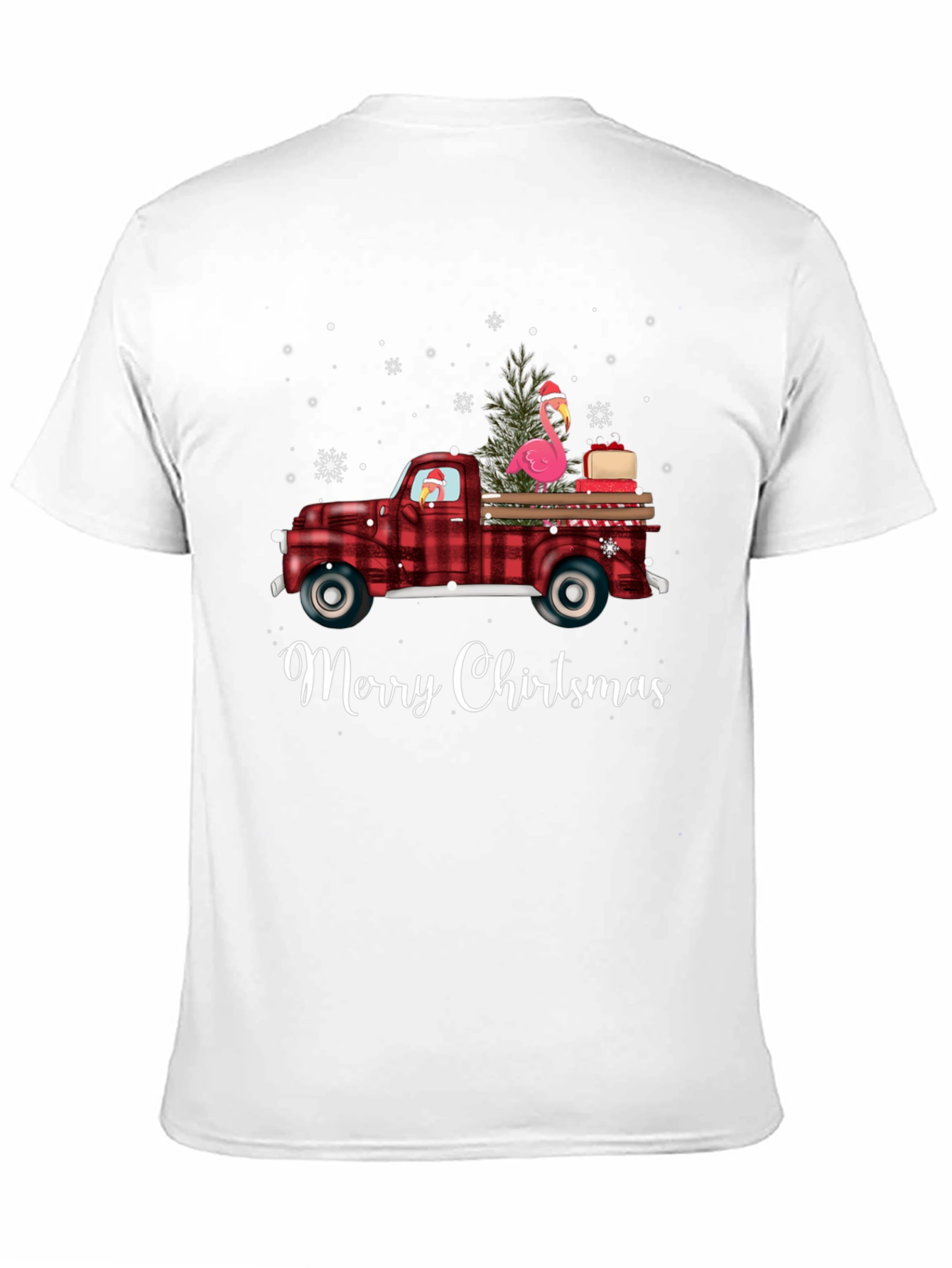 Merry Chirtsmas Flamingo Truck Tee