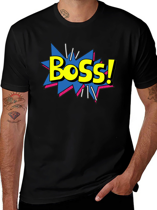 Boss! Graphic Black T-Shirt - Power Up Your Style