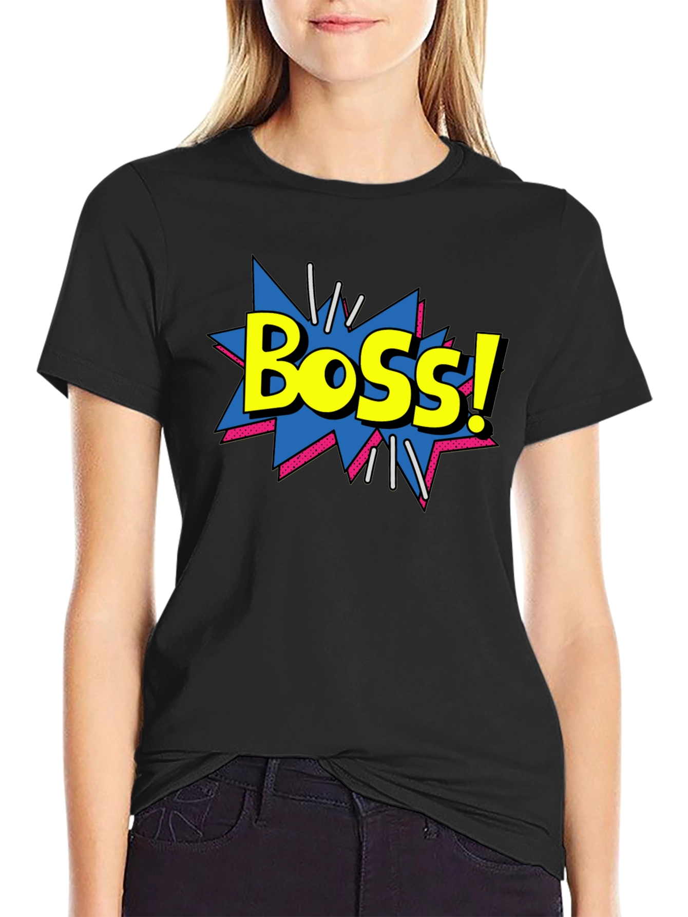 Boss! Graphic Black T-Shirt - Power Up Your Style