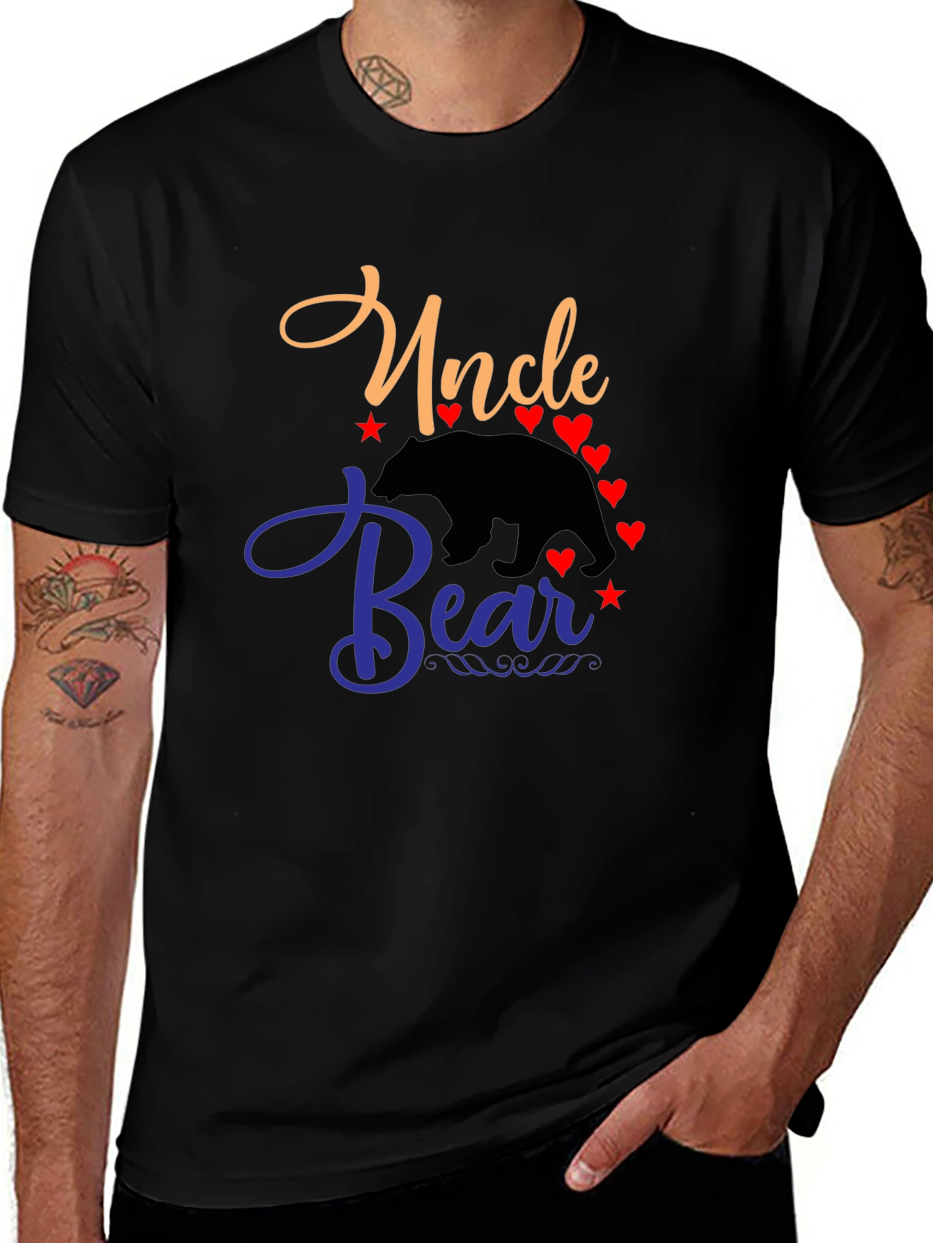 Uncle Bear T-Shirt - Mens Black Tee