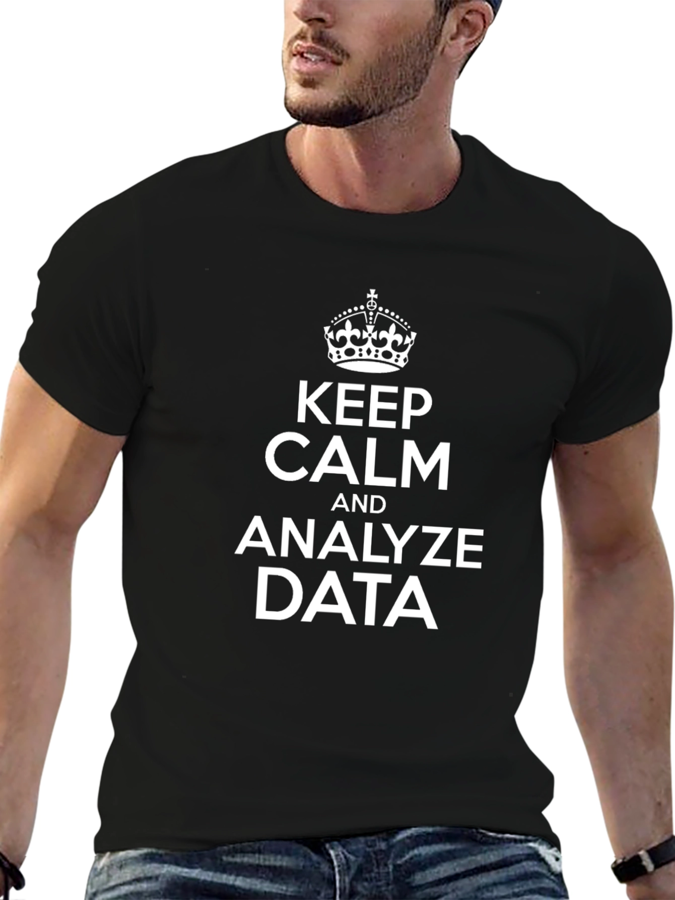 Keep Calm and Analyze Data - Black T-Shirt