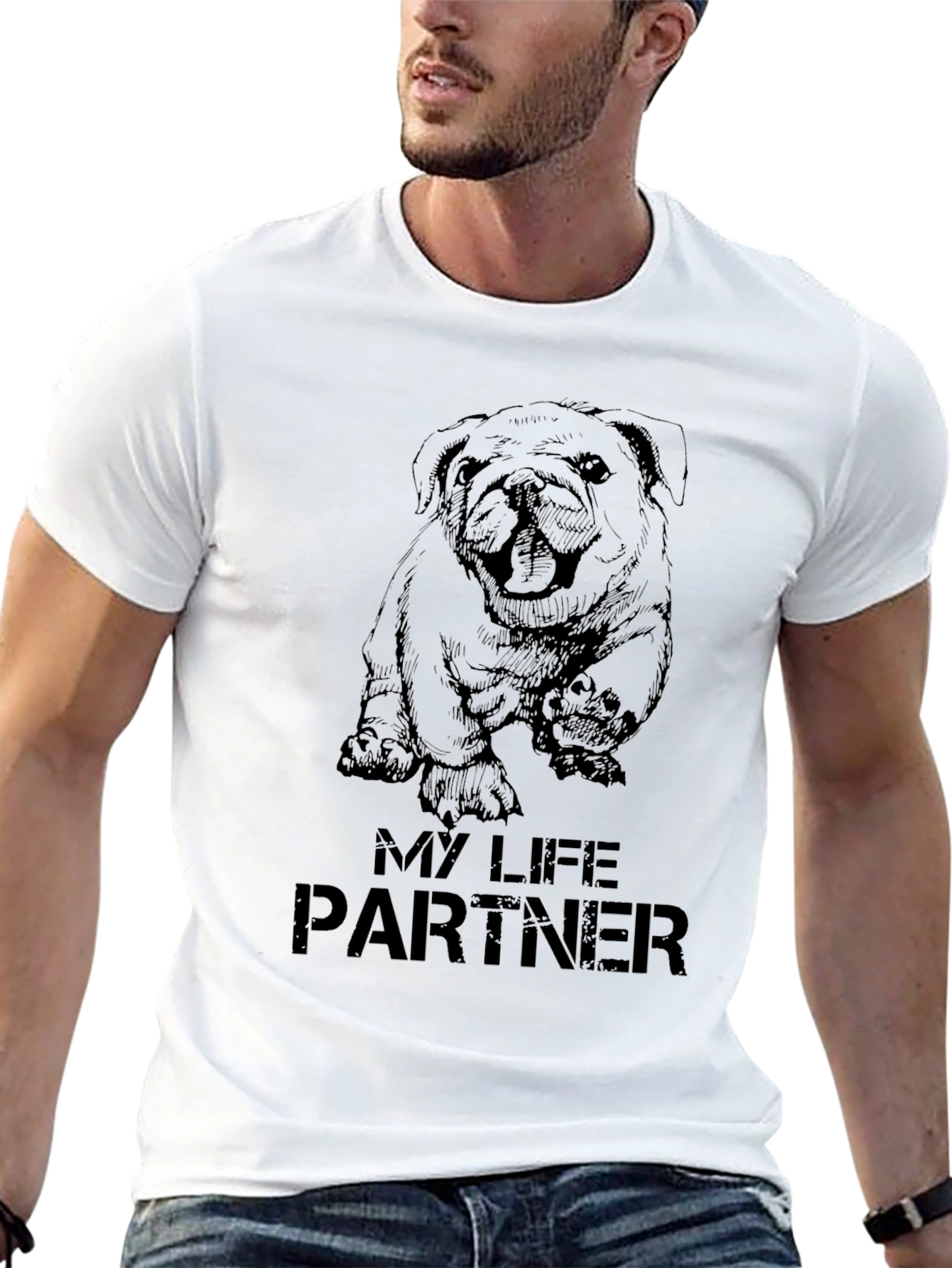 My Life Partner Dog Graphic T-Shirt