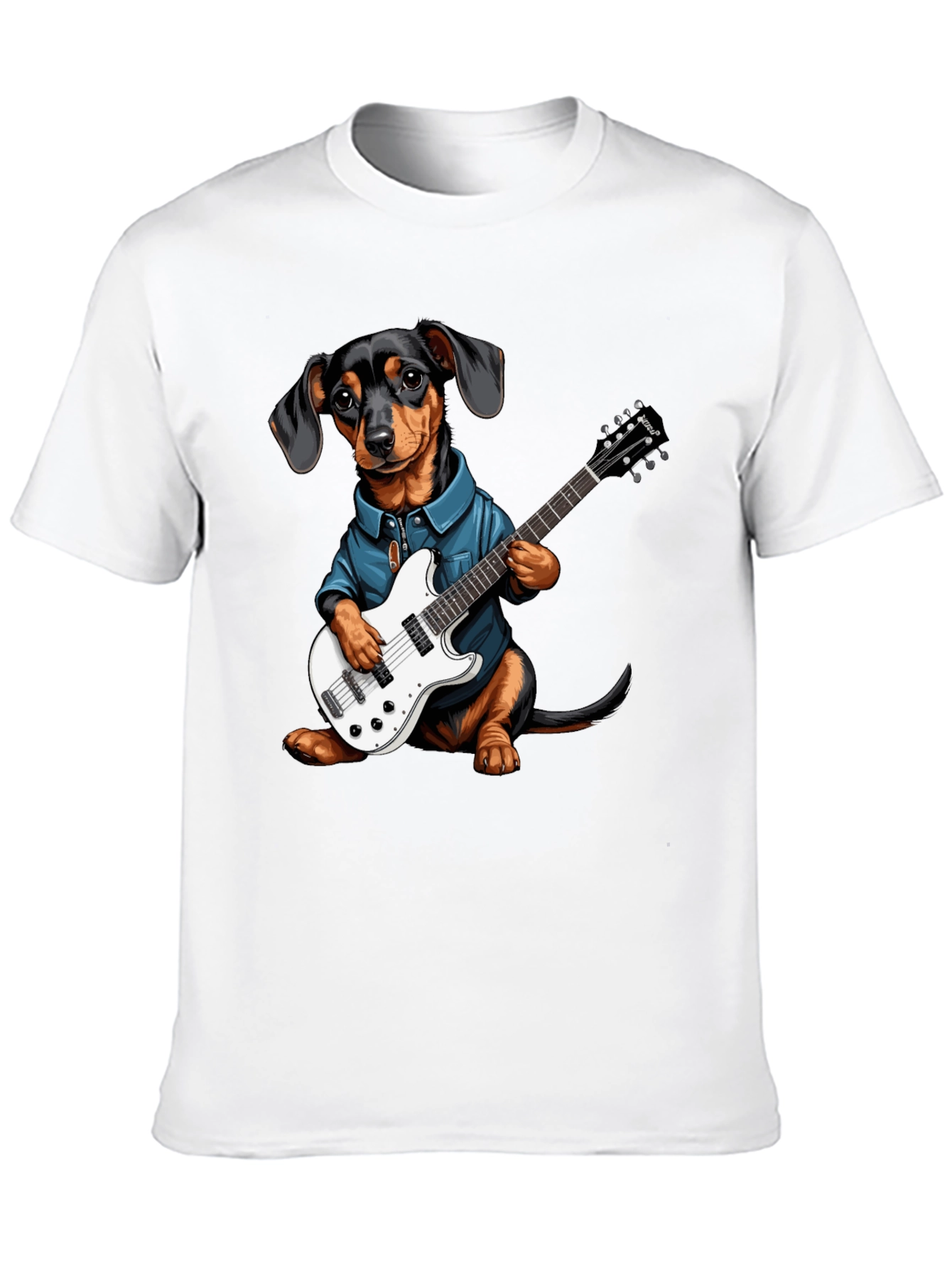 Dachshund Guitarist Tee - Cool Dog Lover Shirt
