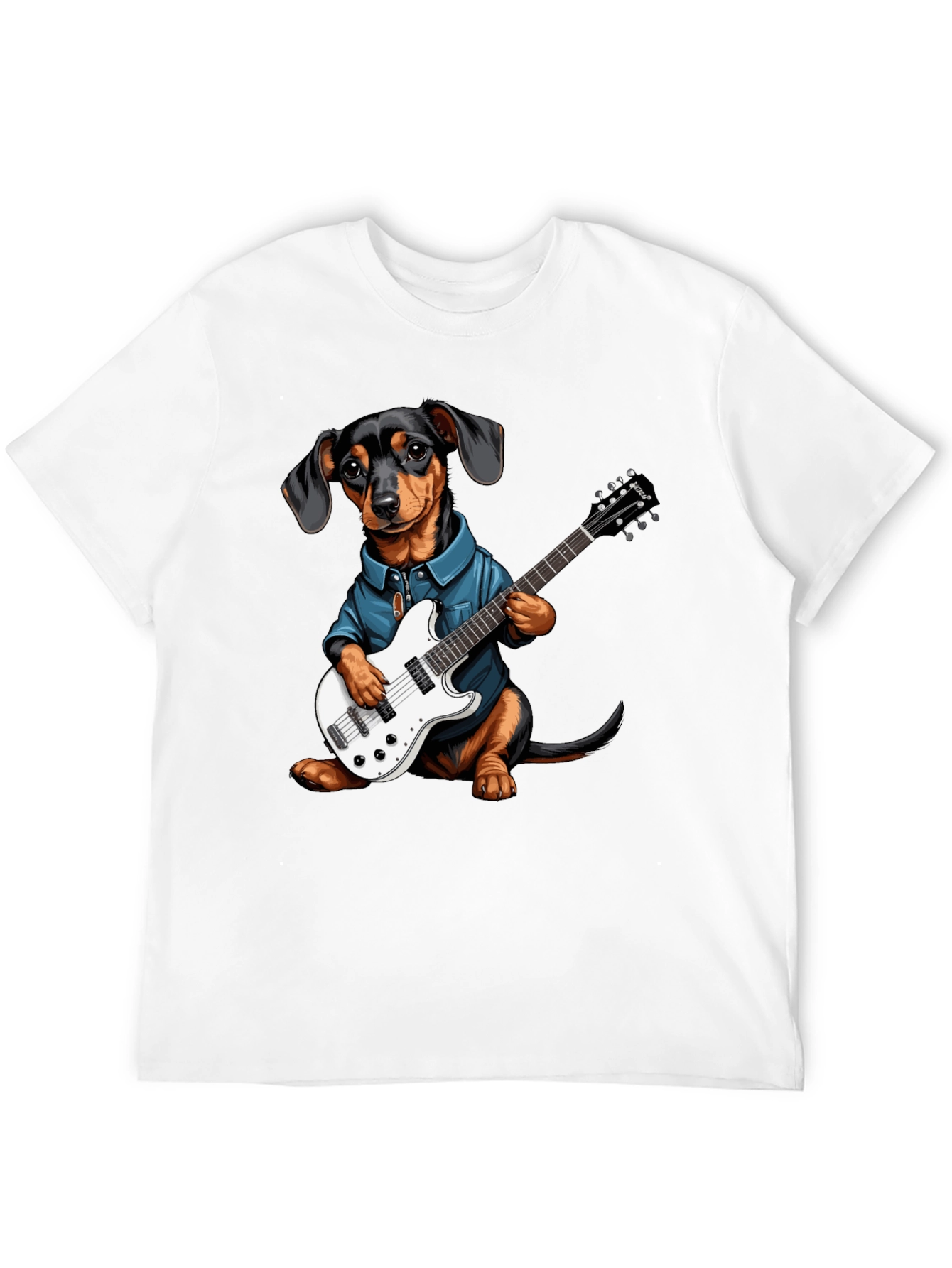 Dachshund Guitarist Tee - Cool Dog Lover Shirt