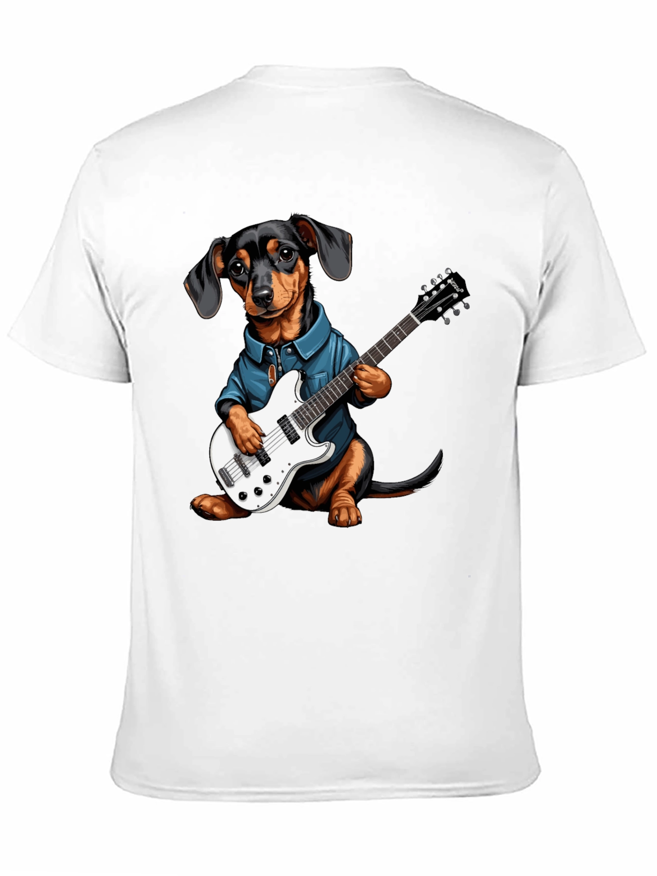 Dachshund Guitarist Tee - Cool Dog Lover Shirt