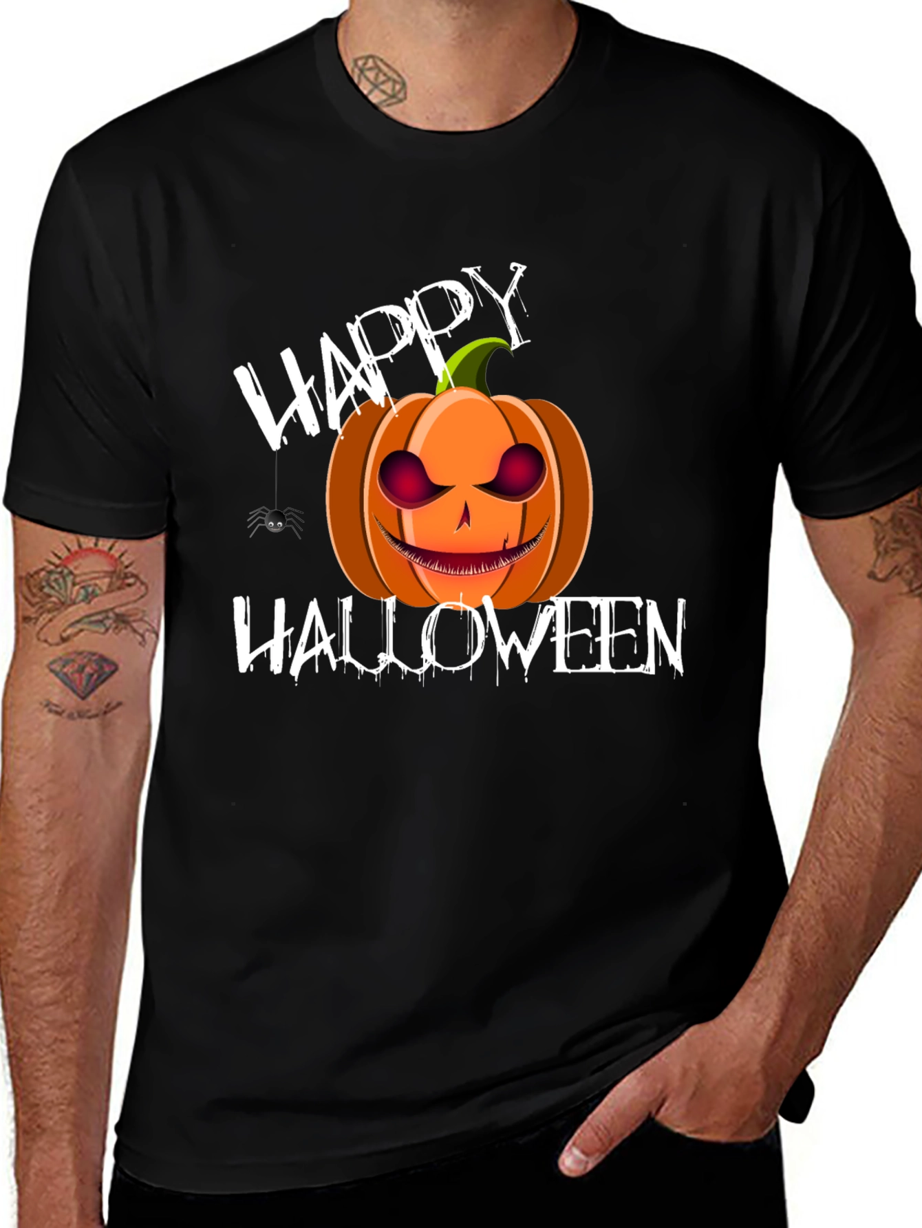 Happy Halloween Pumpkin T-Shirt - Spooky Holiday Tee