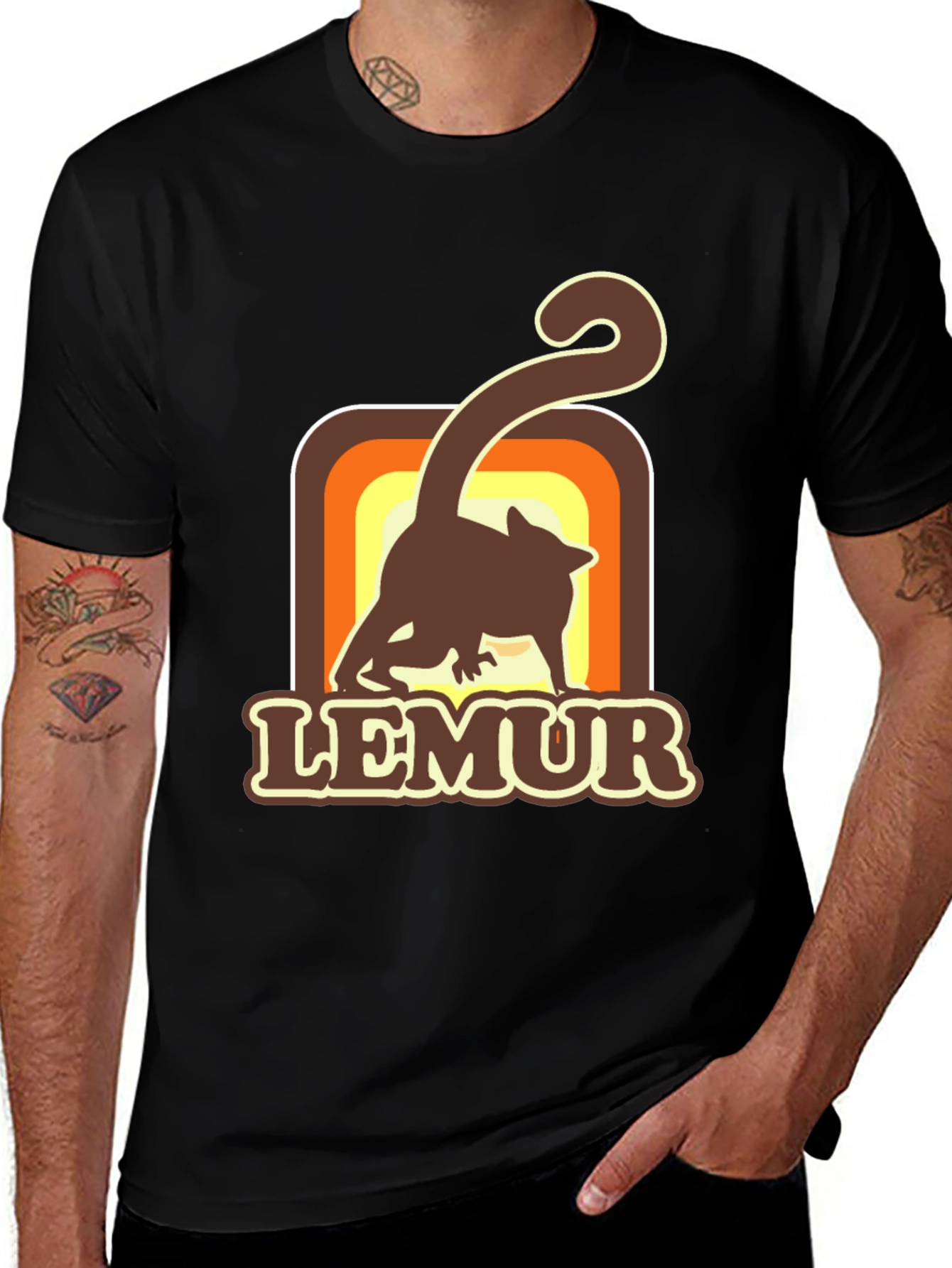 Retro Lemur Graphic T-Shirt - Soft Cotton Tee